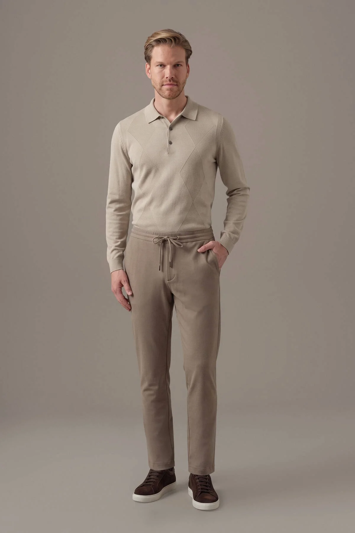 Hemington - Relax Fit Bağcıklı Tütün Rengi Chino Pantolon (2)