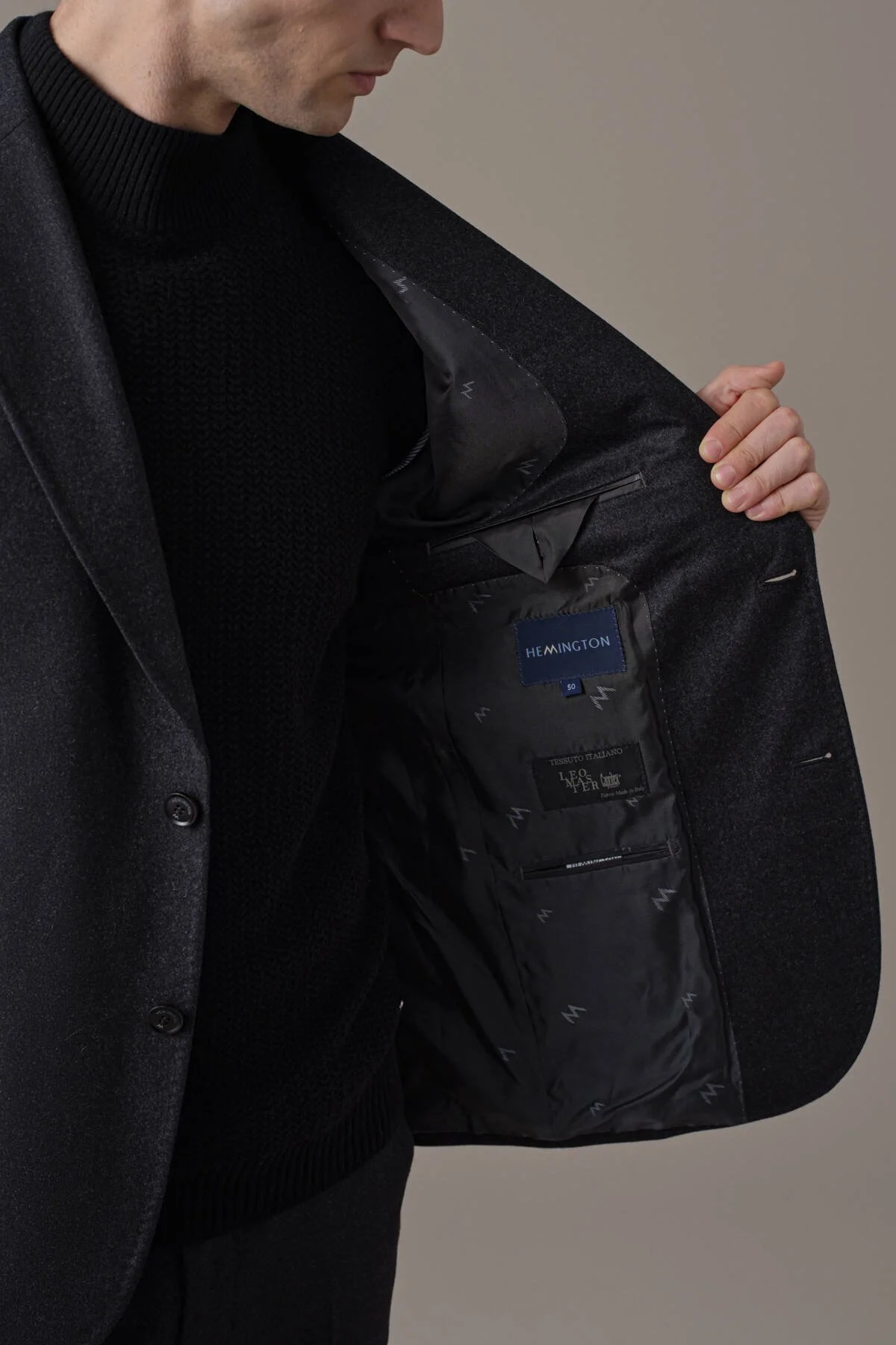 Hemington - Saf Kaşmir Antrasit Blazer Ceket (4)