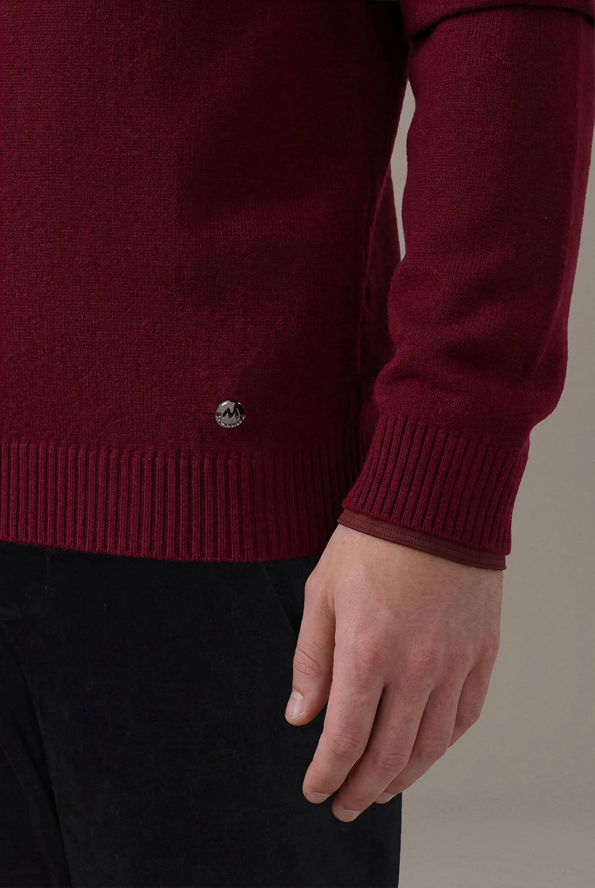 Hemington - Saf Kaşmir Bordo Polo Kazak (4)