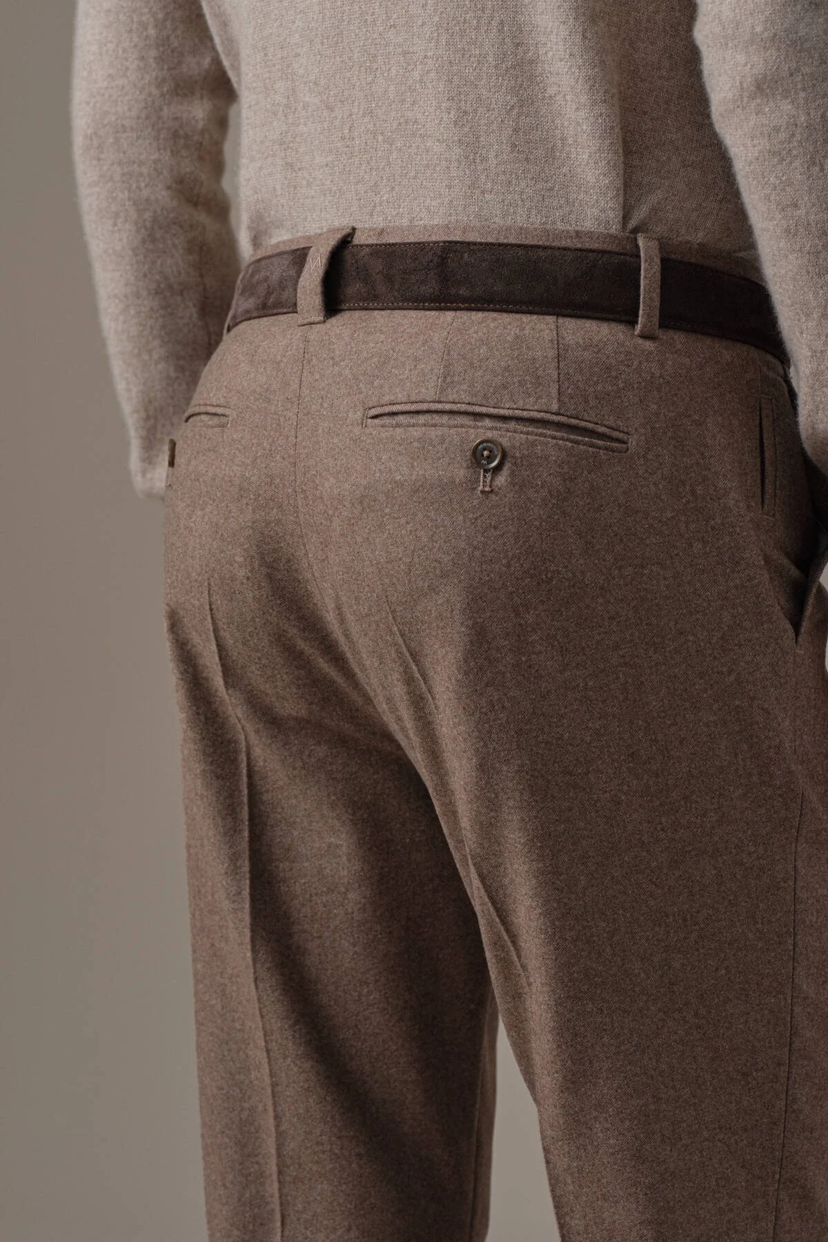 Hemington - Saf Kaşmir Tütün Rengi Chino Flanel Pantolon (3)