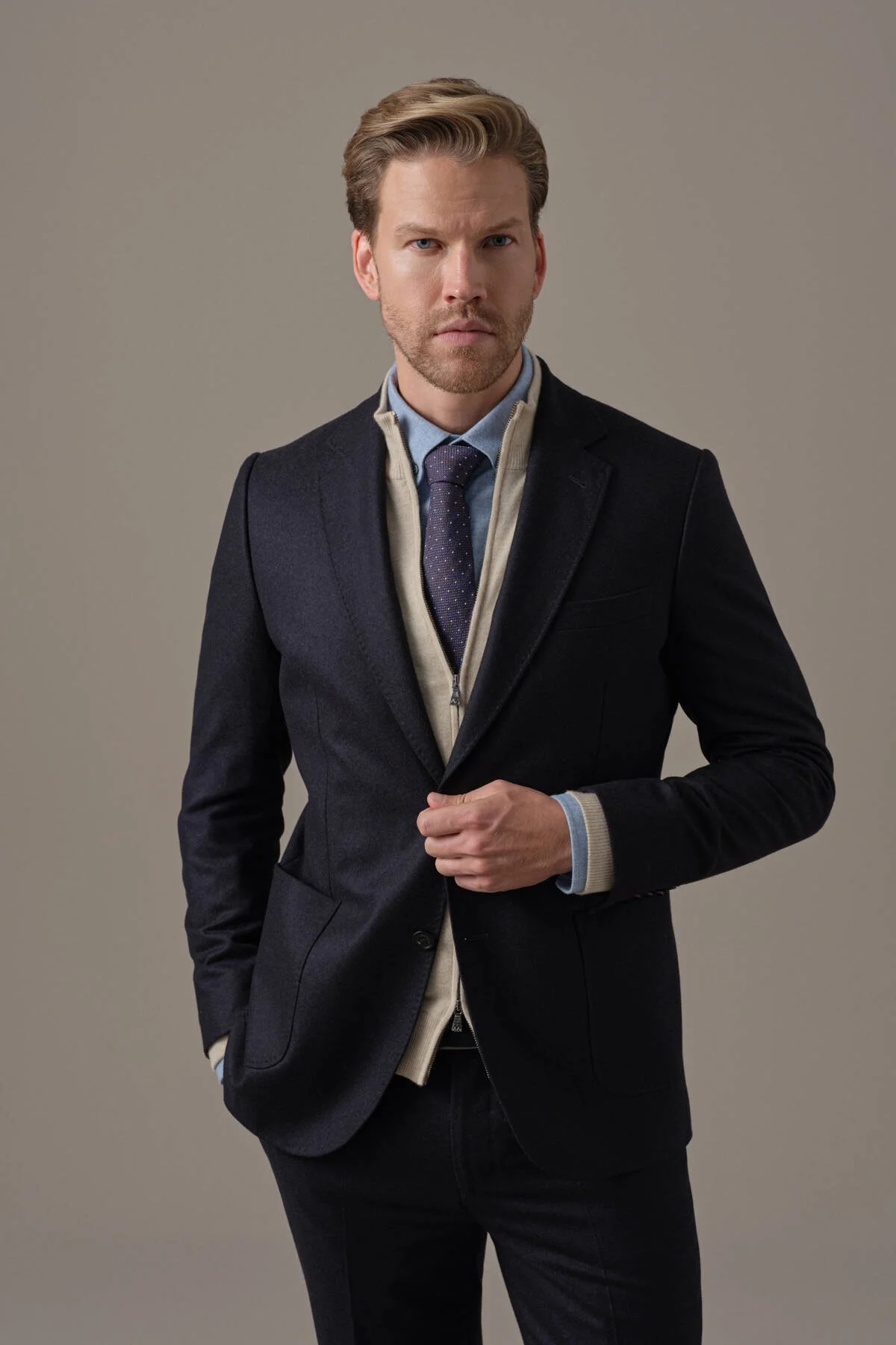 Hemington - Saf Kaşmir Lacivert Blazer Ceket (1)
