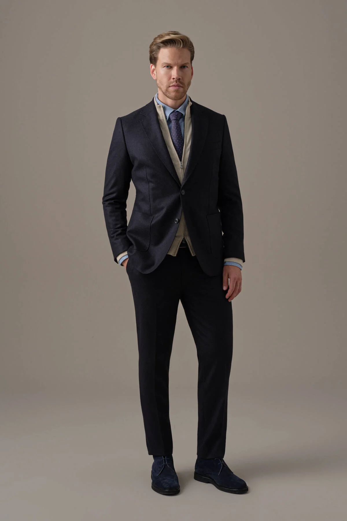 Hemington - Saf Kaşmir Lacivert Blazer Ceket (3)
