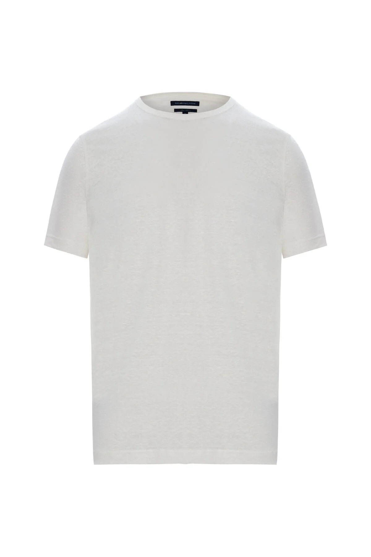 Hemington - Saf Keten Bisiklet Yaka Beyaz Basic T-Shirt (7)