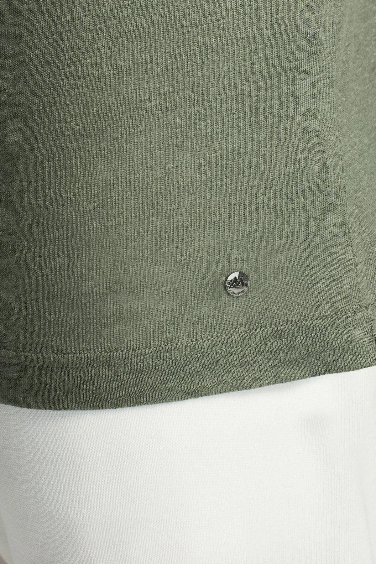 Hemington - Saf Keten Haki Bisiklet Yaka T-Shirt (4)