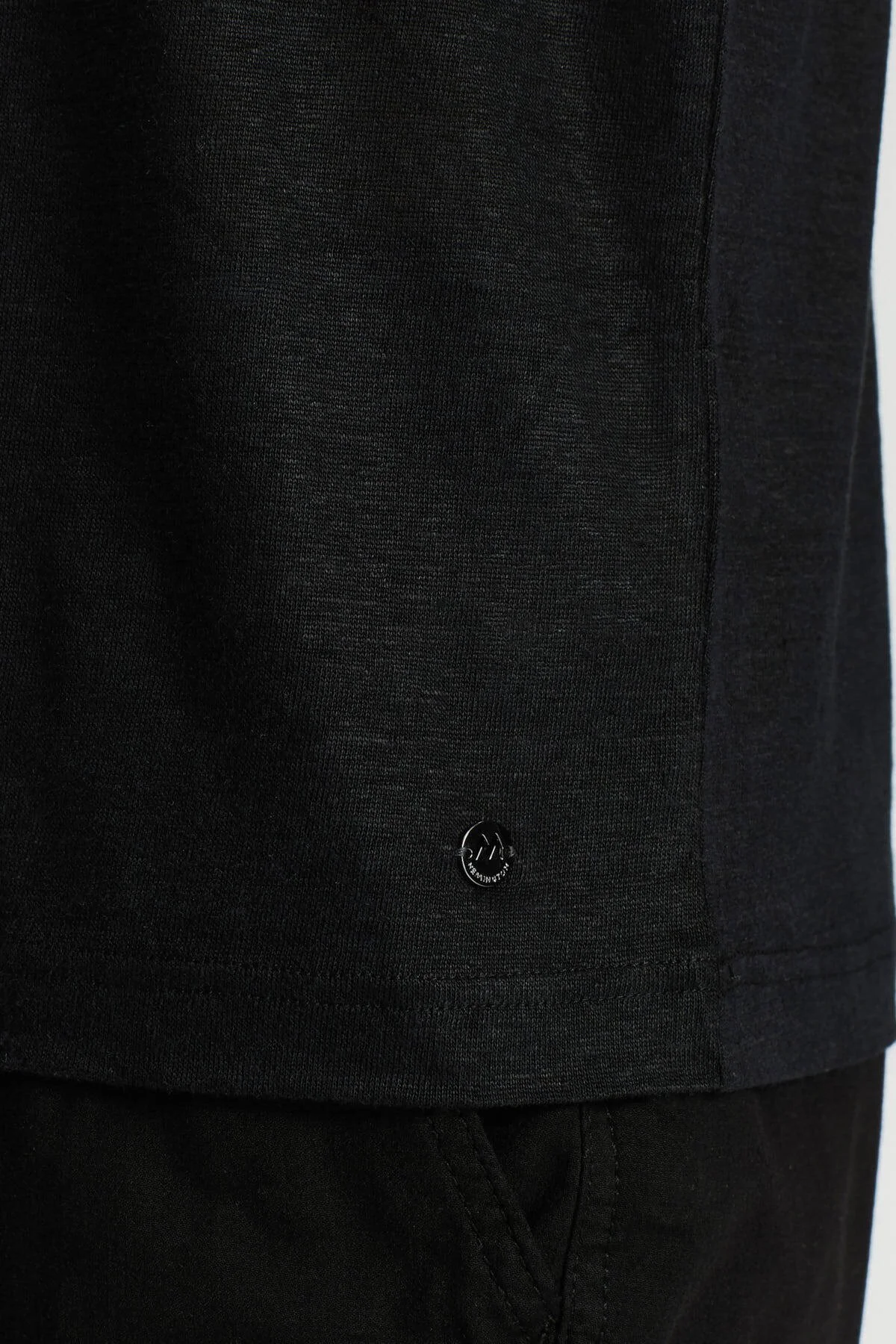 Hemington - Saf Keten Siyah Bisiklet Yaka T-Shirt (6)
