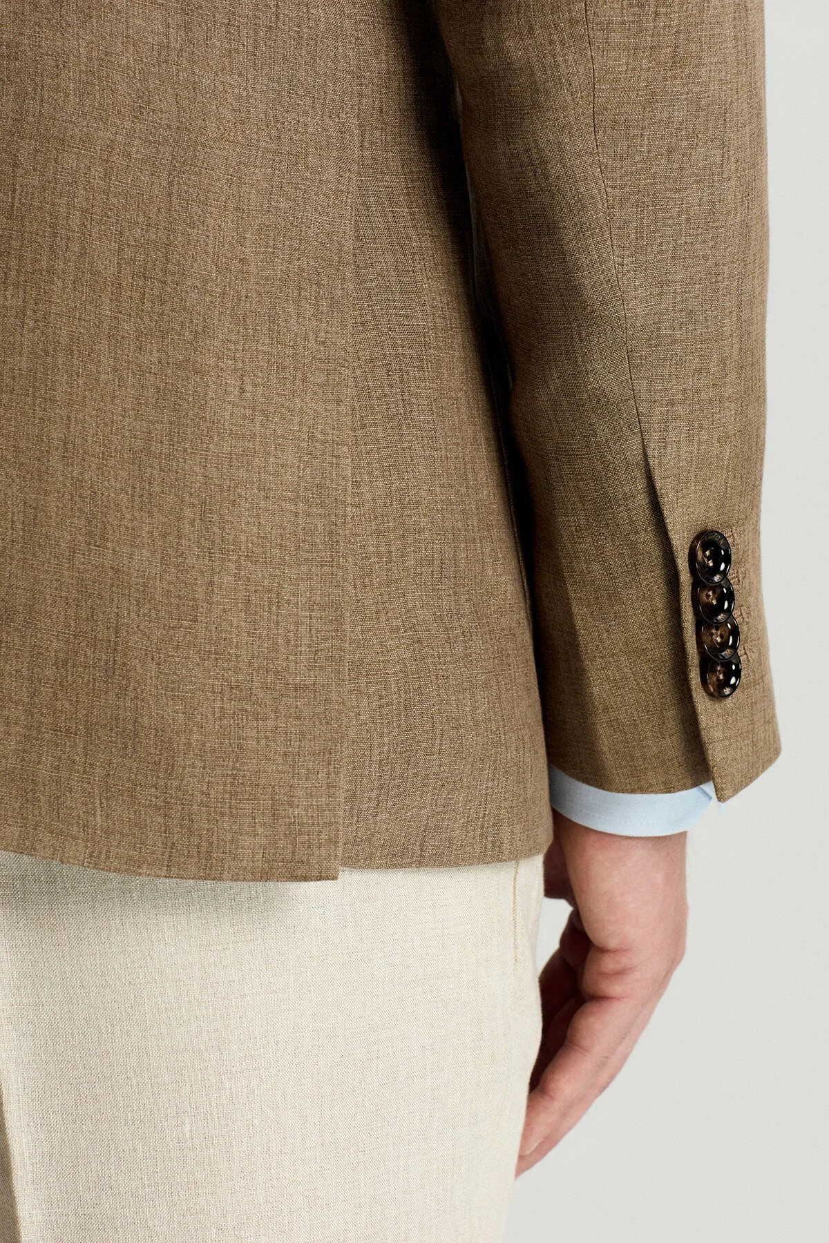 Hemington - Saf Keten İtalyan Kumaş Kahverengi Blazer Ceket (6)