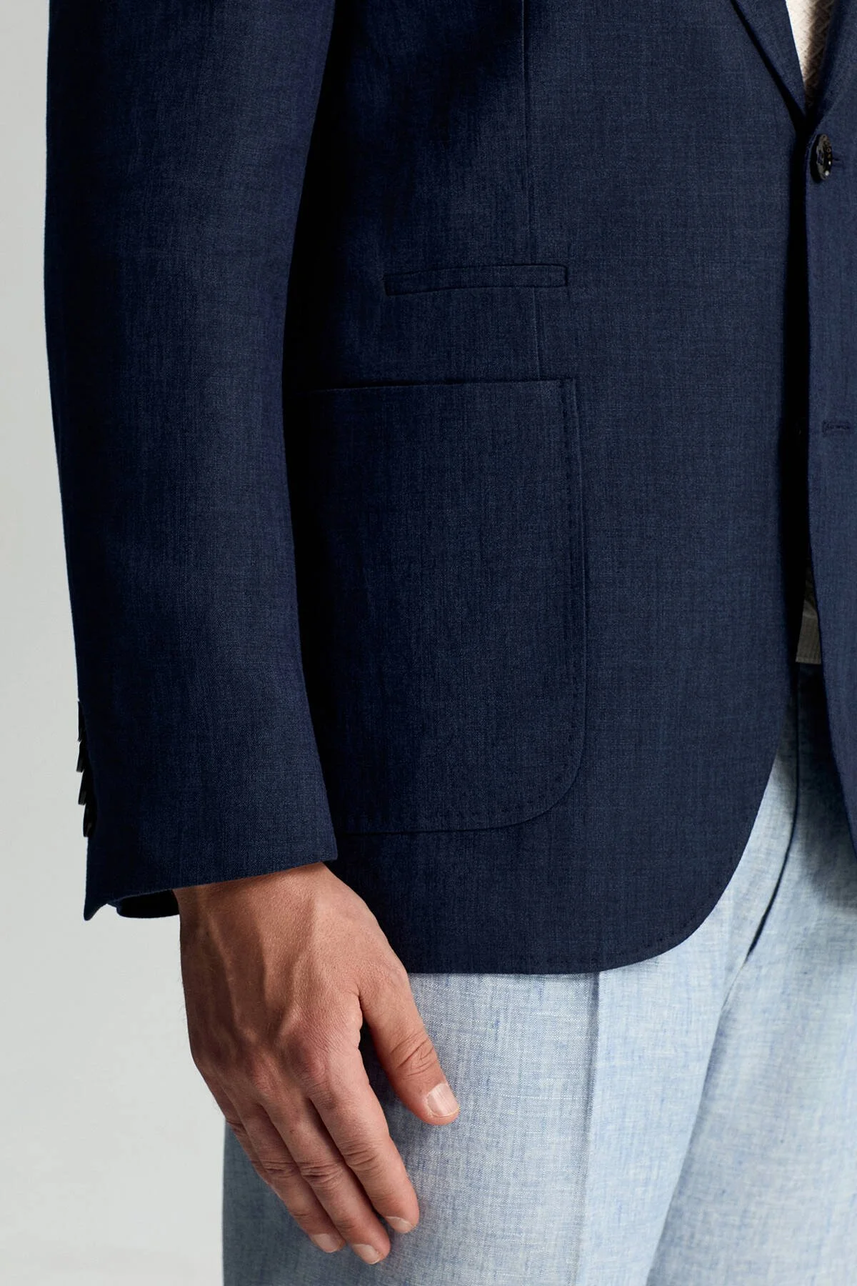 Hemington - Saf Keten İtalyan Kumaş Lacivert Blazer Ceket (6)