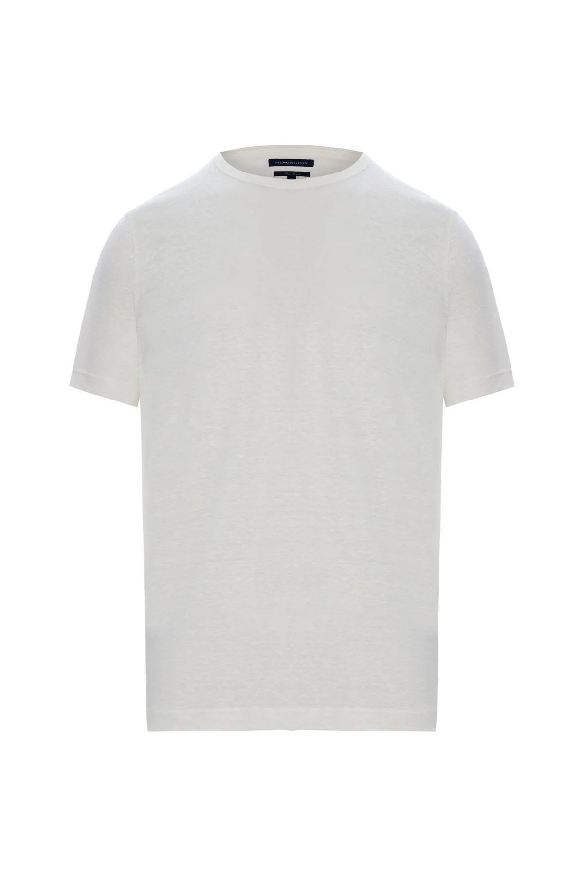 Hemington - Saf Keten Kırık Beyaz Bisiklet Yaka T-Shirt (6)