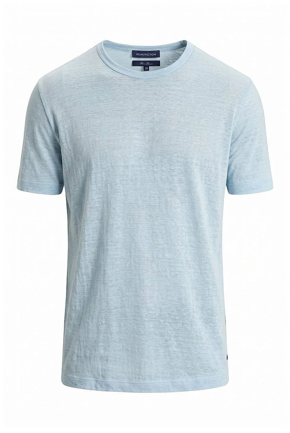 Hemington - Saf Keten Mavi Bisiklet Yaka T-Shirt (7)