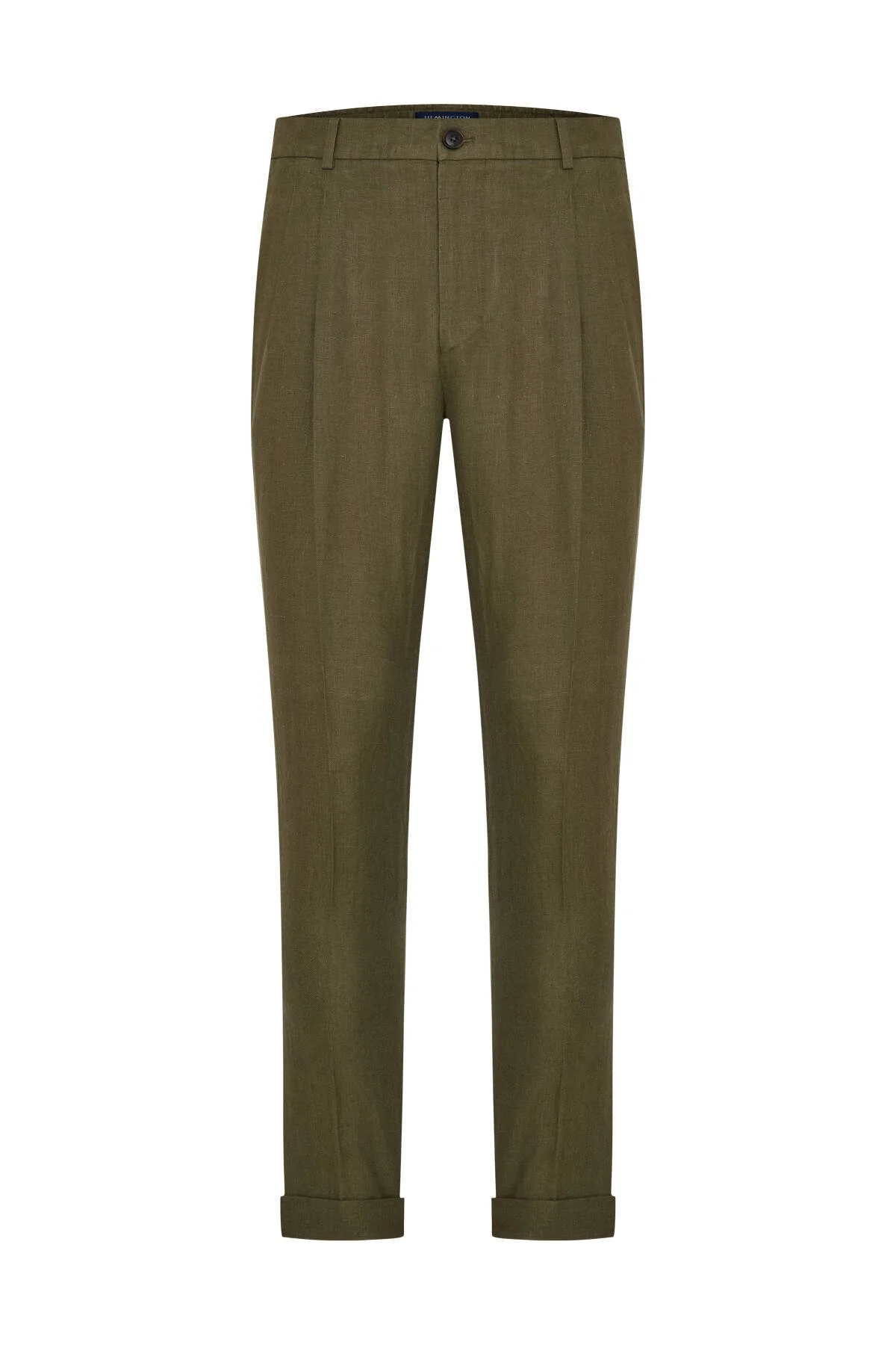 Hemington - Saf Keten Haki Pileli Pantolon (6)