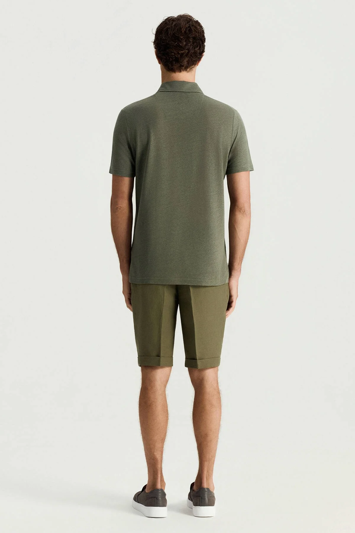 Hemington - Saf Keten Haki Polo Yaka T-Shirt (4)