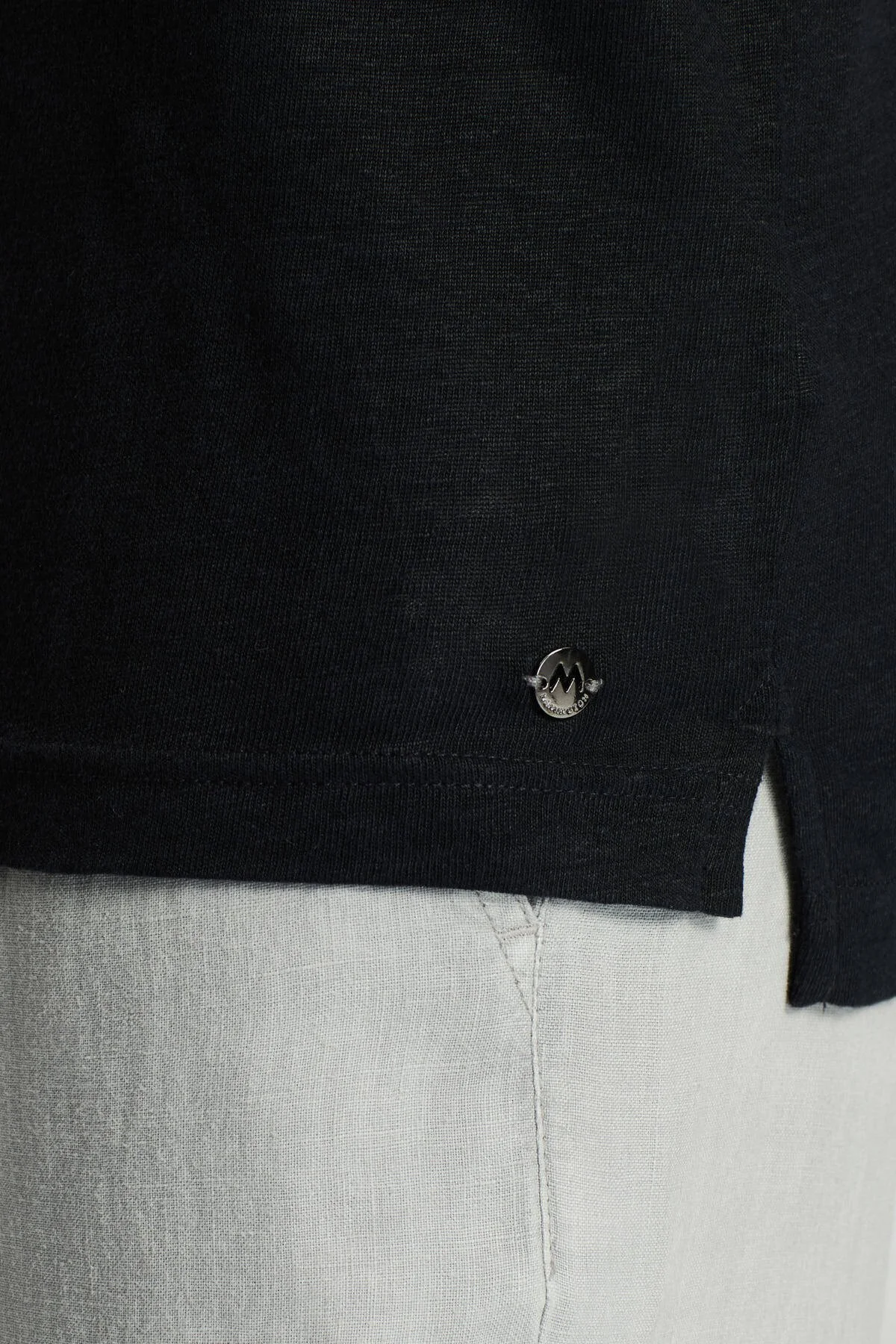 Hemington - Saf Keten Siyah Polo Yaka T-Shirt (4)