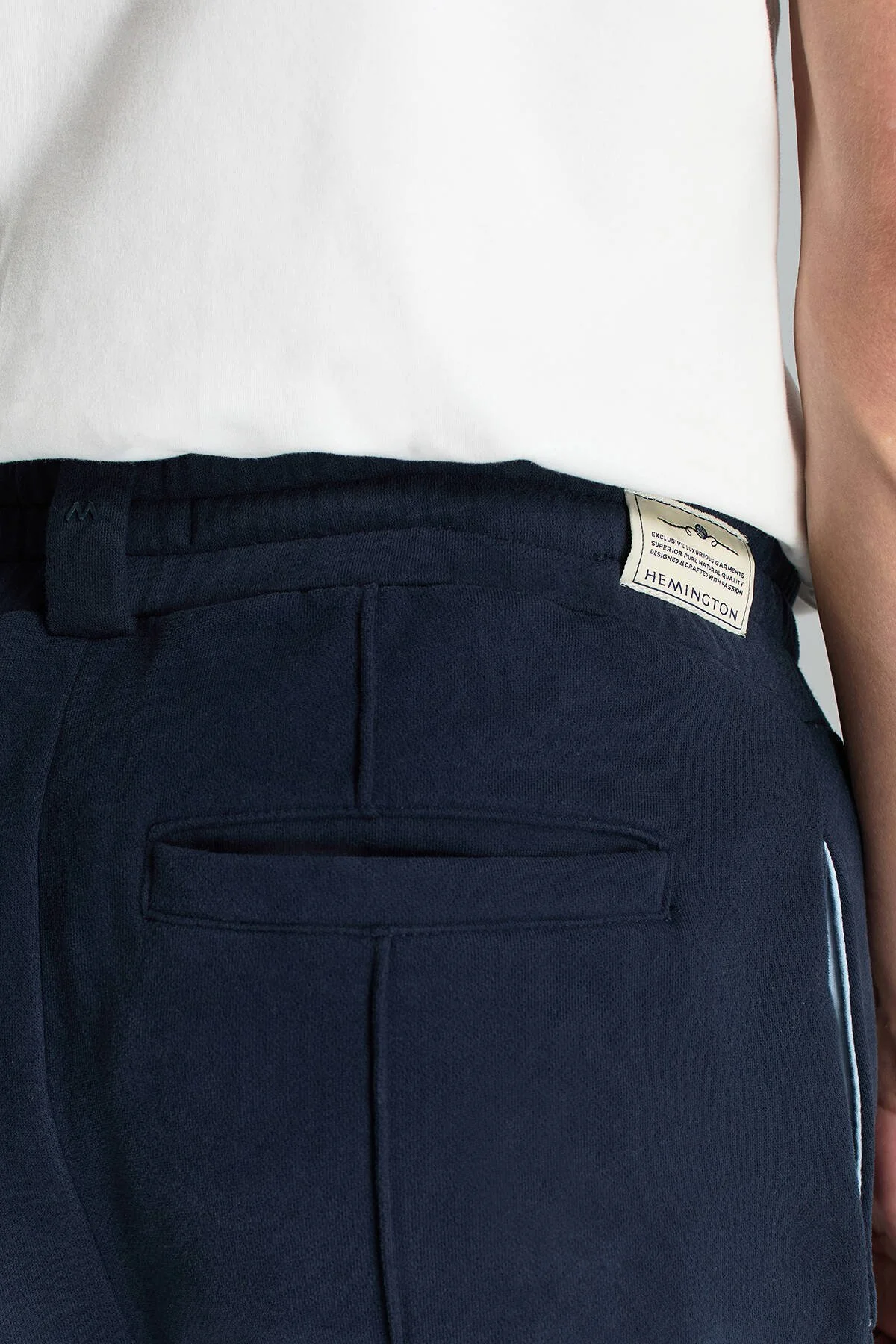 Hemington - Saf Pamuk Beli Lastikli Lacivert Jogger Pantolon (6)