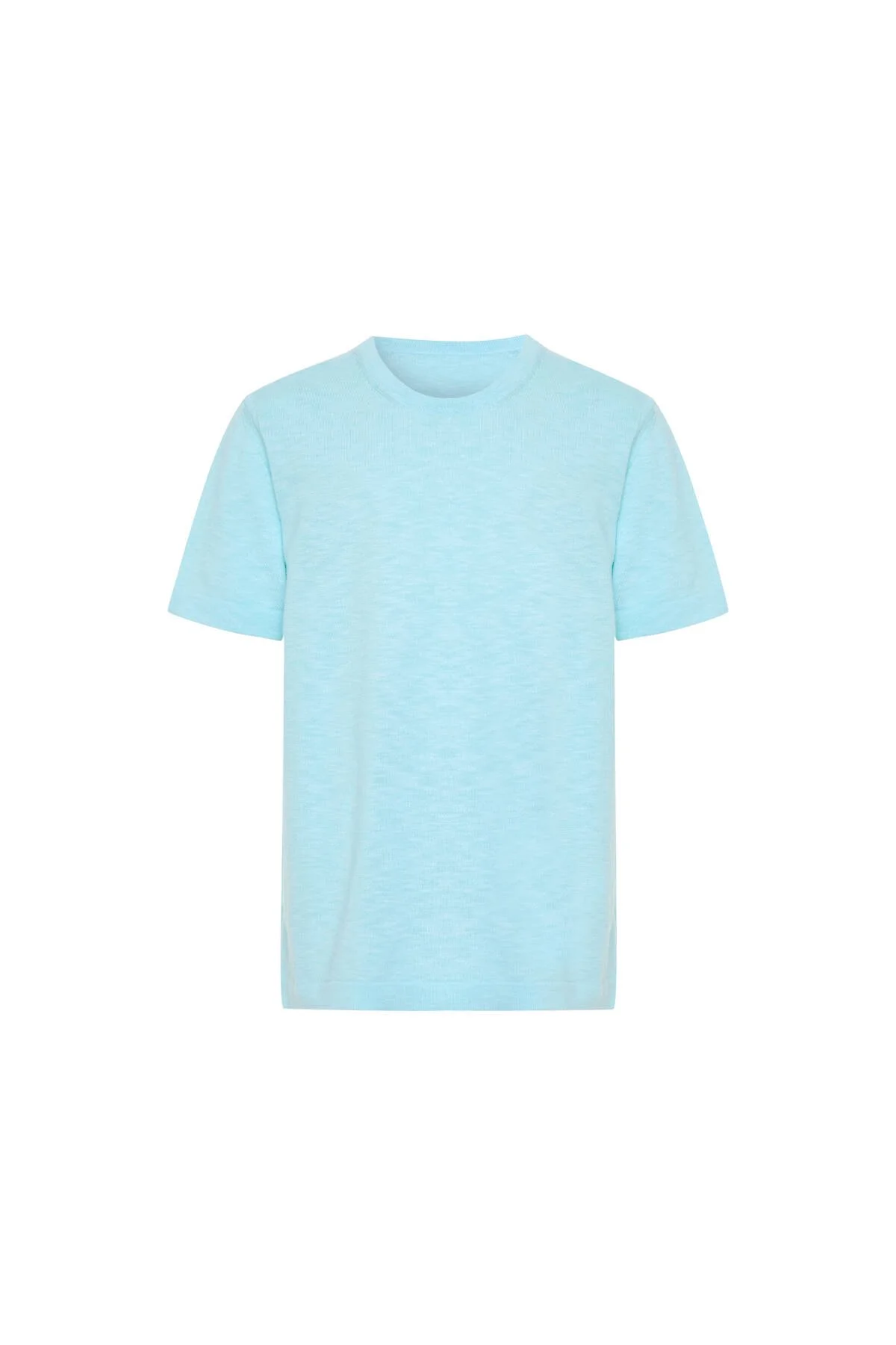 Hemington - Saf Pamuk Bisiklet Yaka Açık Mavi Çocuk Triko T-Shirt (6)