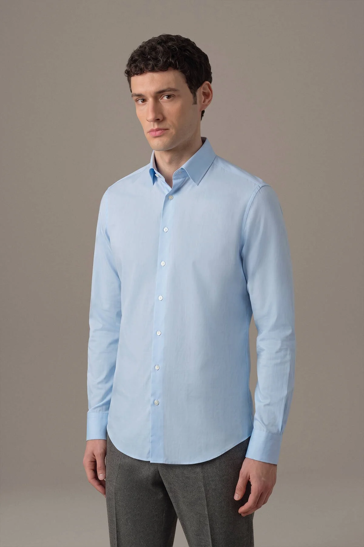 Hemington - Gizli Düğme Non-Iron Açık Mavi Gömlek (1)
