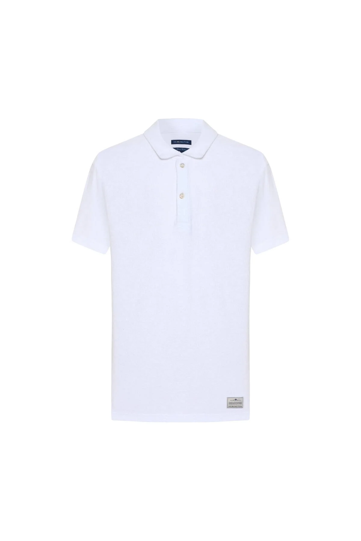 Hemington - Saf Pamuk Havlu Kumaş Beyaz Polo Yaka Çocuk T-Shirt (6)