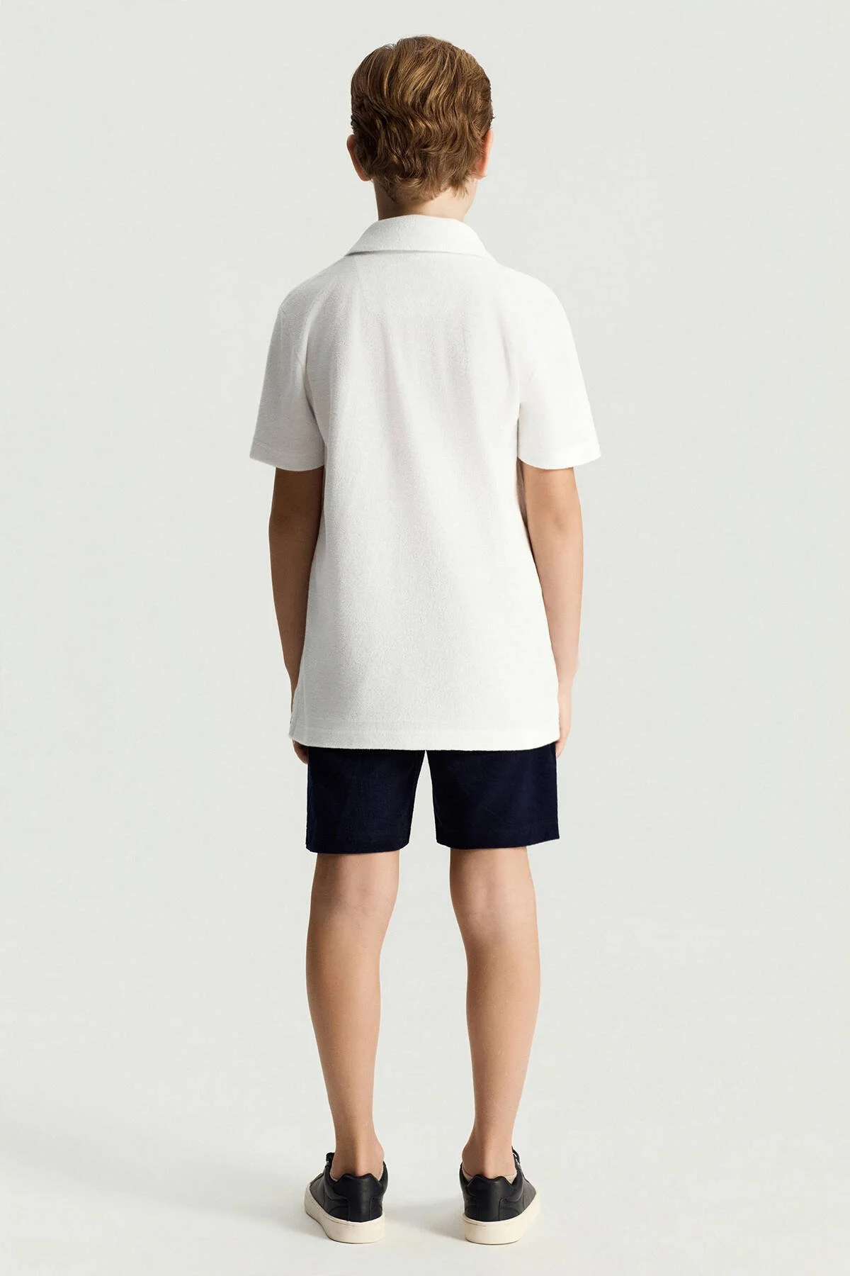 Hemington - Saf Pamuk Havlu Kumaş Beyaz Polo Yaka Çocuk T-Shirt (4)