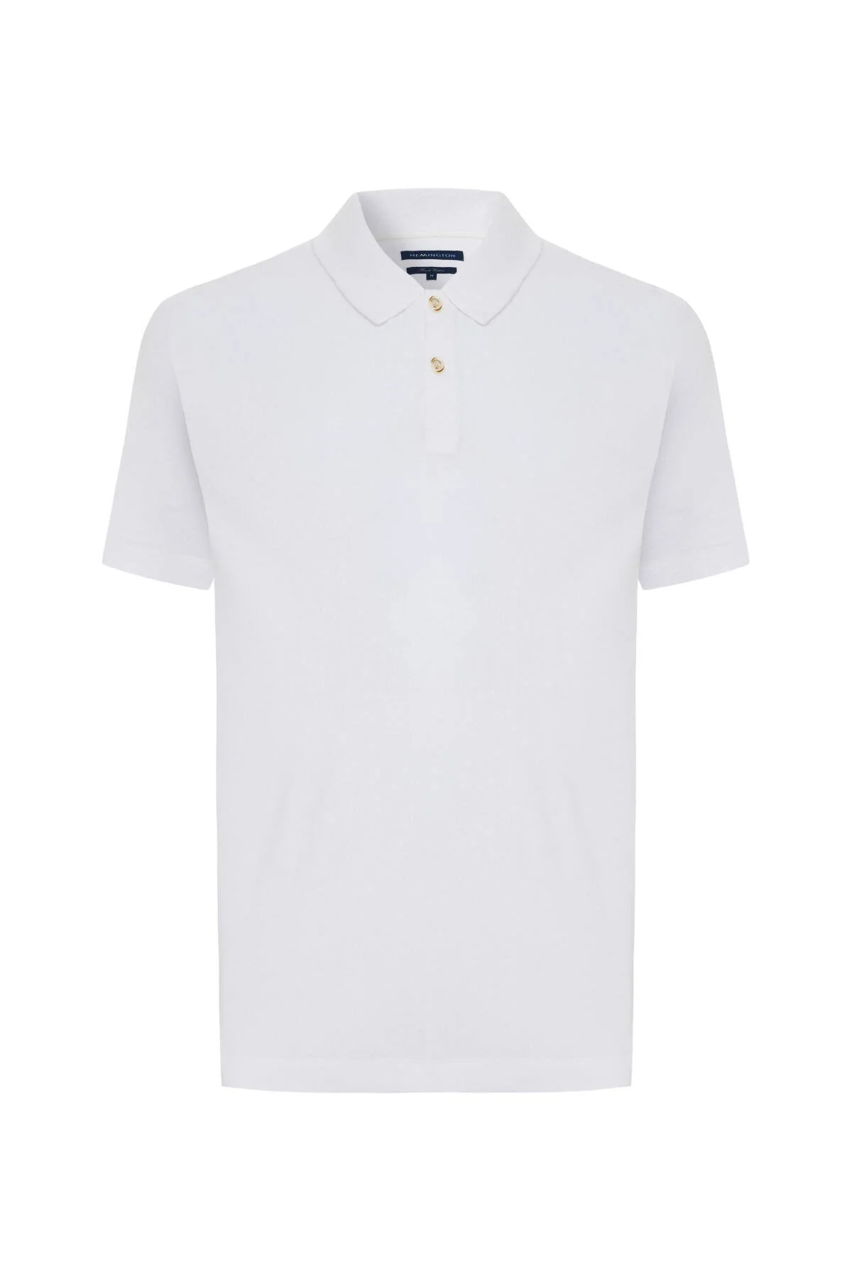 Hemington - Saf Pamuk Havlu Kumaş Beyaz Polo Yaka T-Shirt (6)