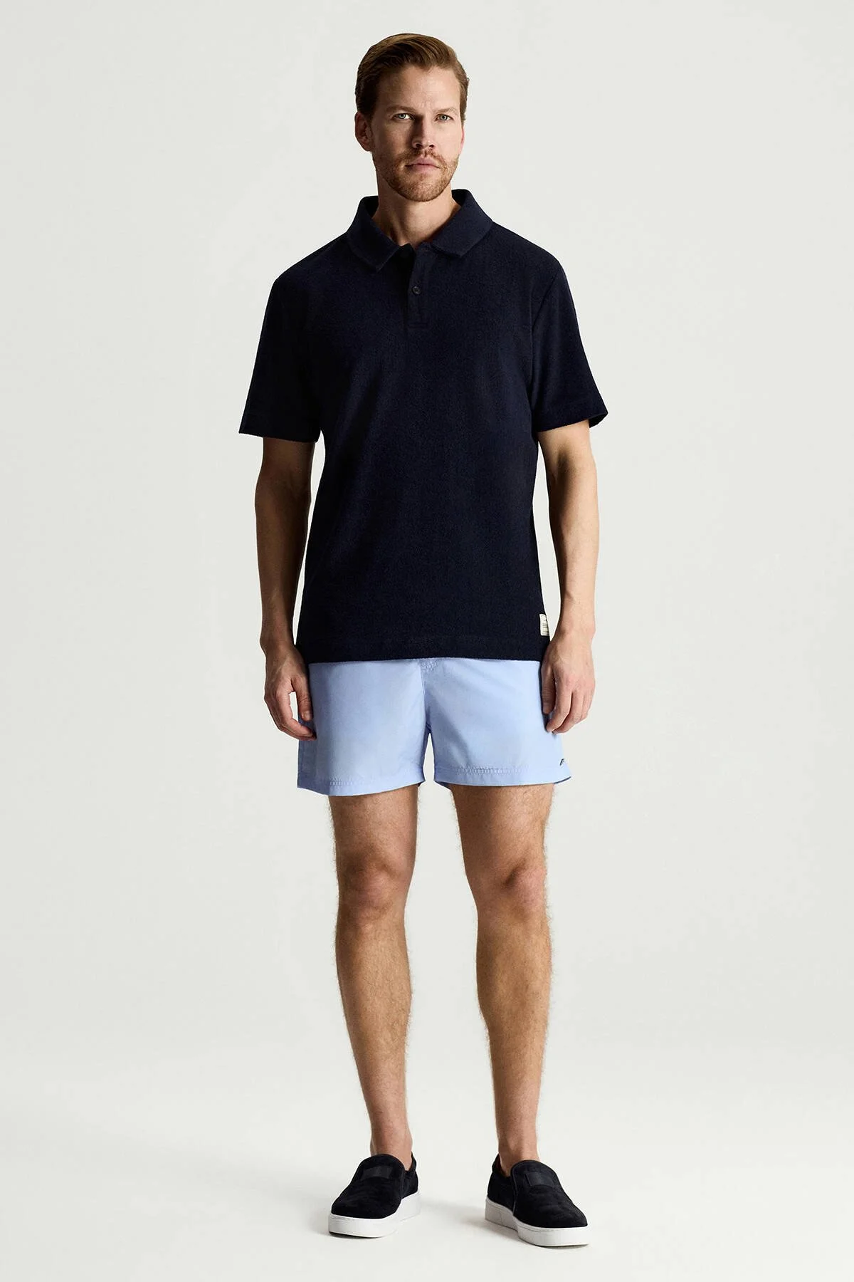 Hemington - Saf Pamuk Havlu Kumaş Lacivert Polo Yaka T-Shirt (2)