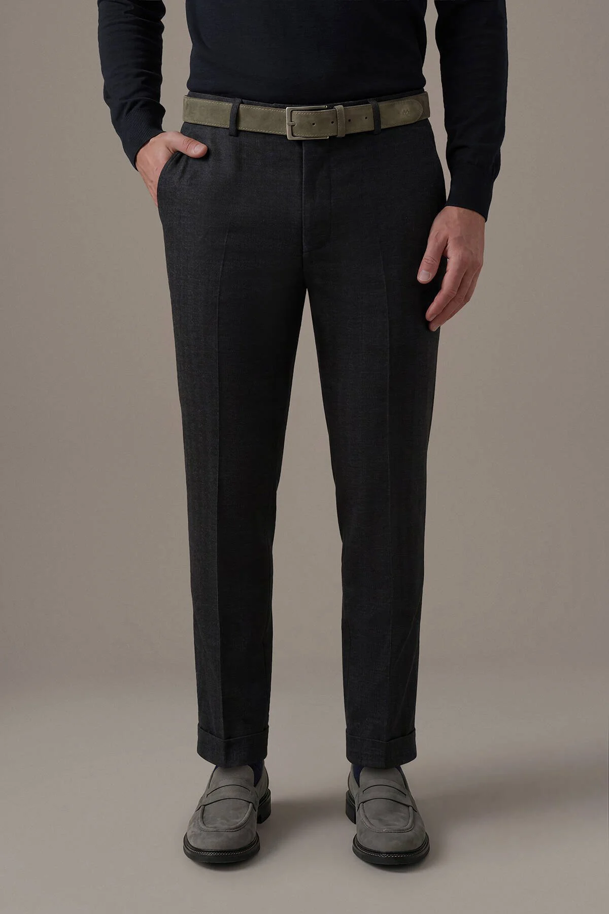 Hemington - Saf Yün Antrasit Chino Jogger Pantolon (1)