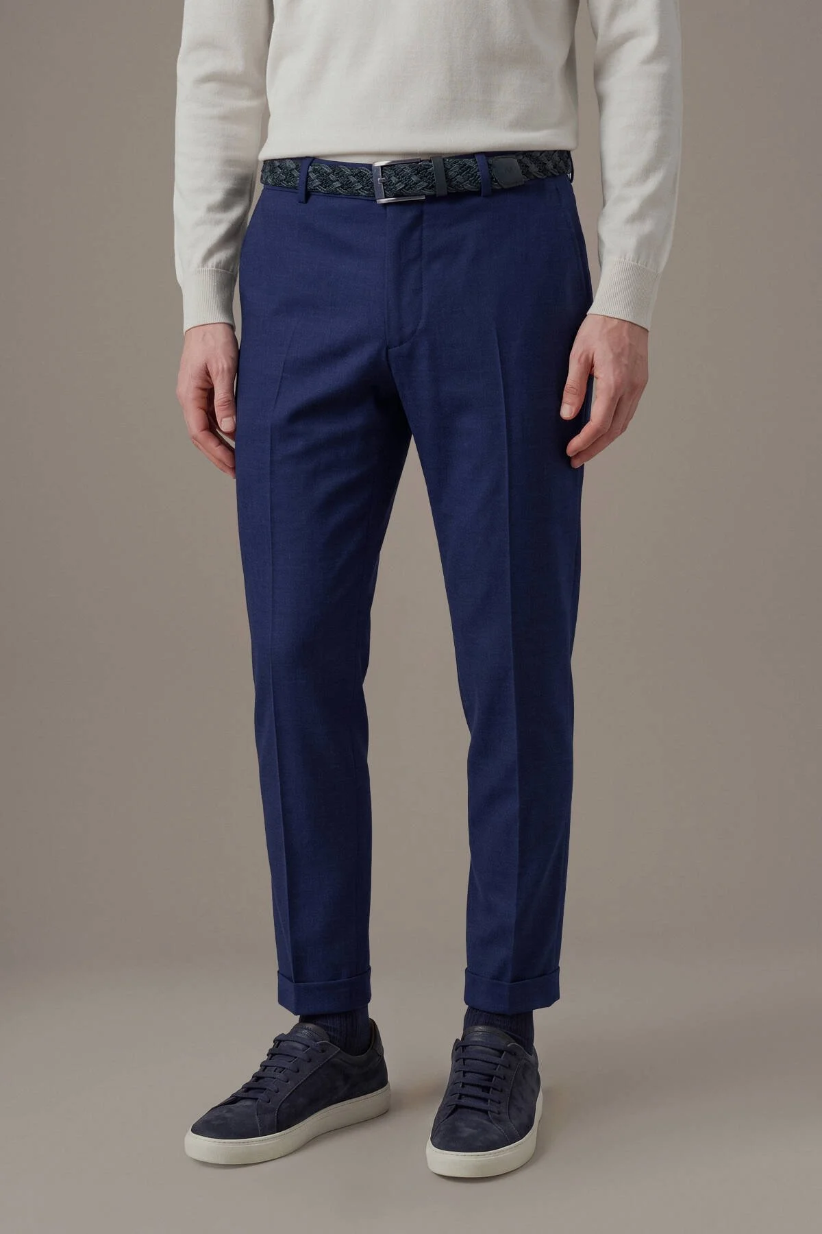 Hemington - Saf Yün Koyu Mavi Chino Jogger Pantolon (1)
