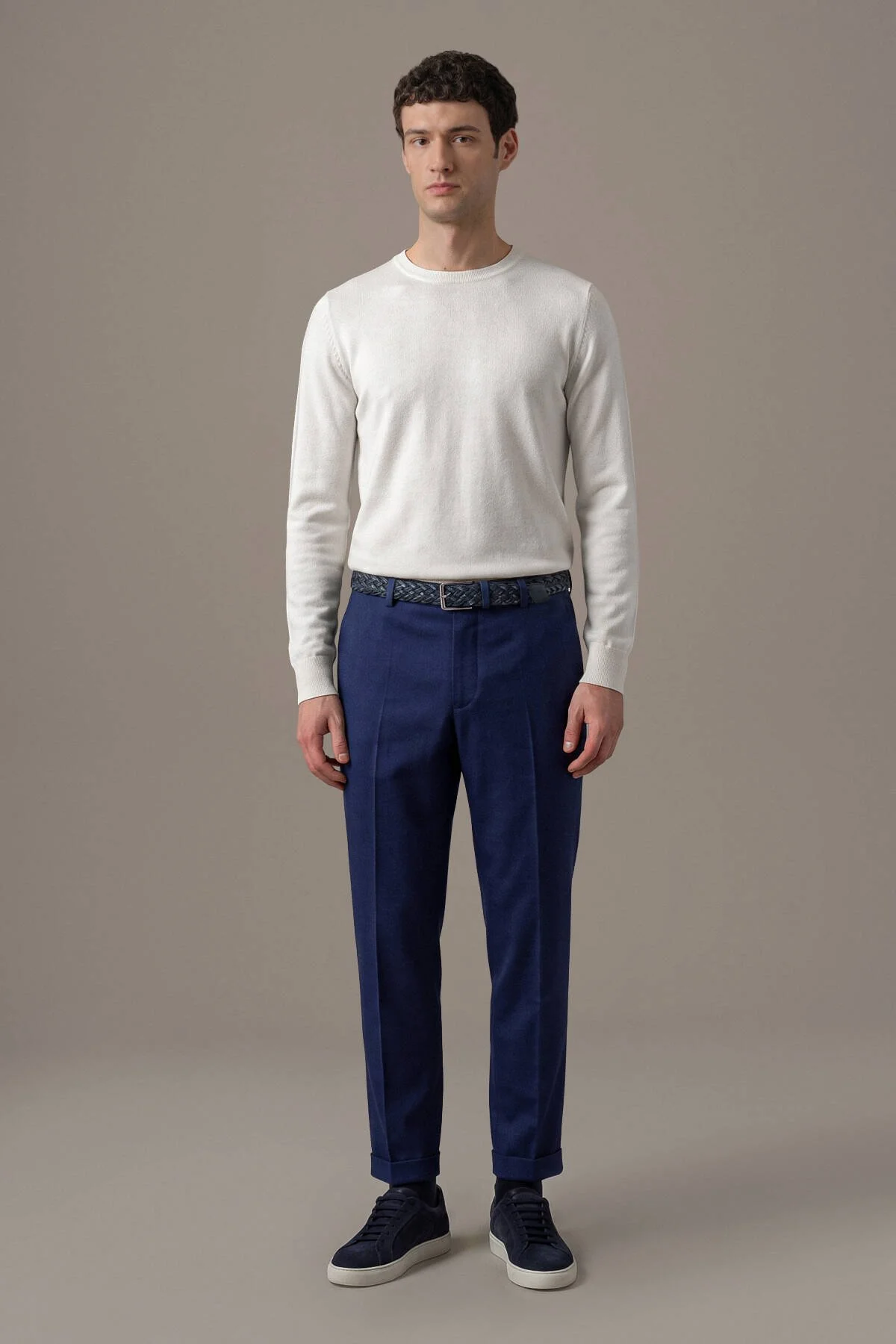Hemington - Saf Yün Koyu Mavi Chino Jogger Pantolon (2)
