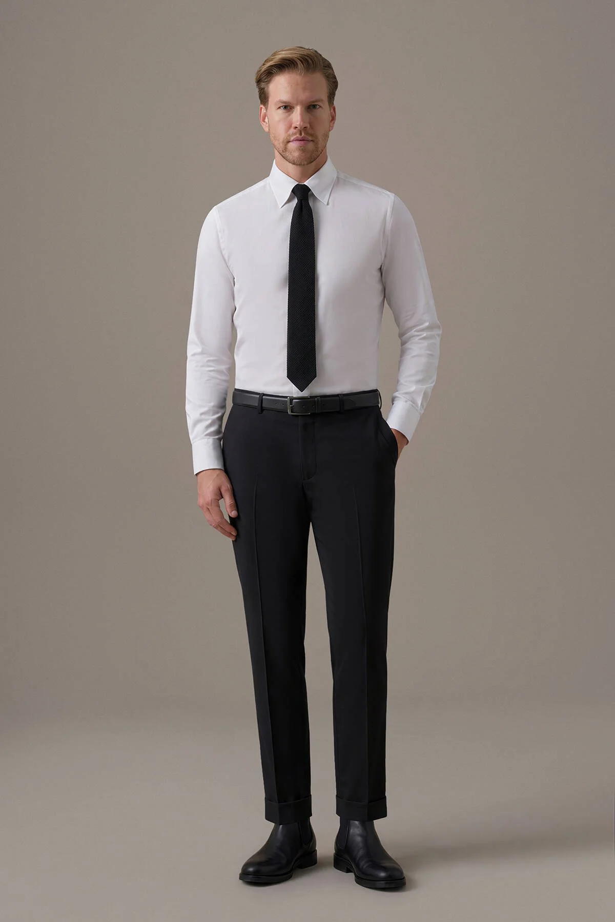 Hemington - Saf Yün Siyah Chino Jogger Pantolon (2)