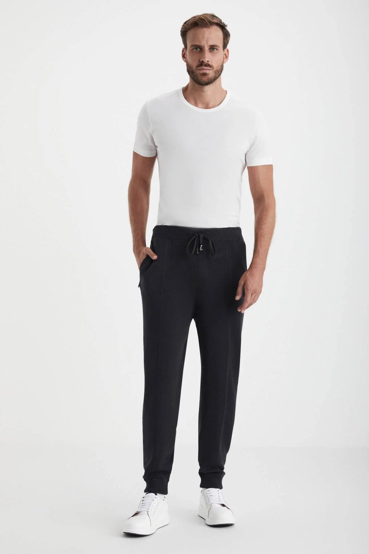 Hemington - Siyah Merino Yün Activewear Triko Pantolon (2)