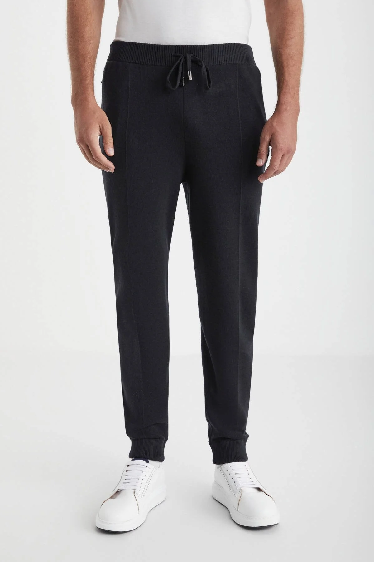 Hemington - Siyah Merino Yün Activewear Triko Pantolon (1)