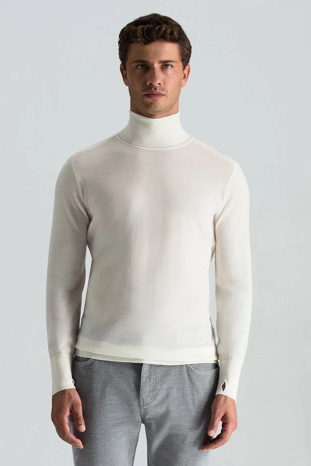 Hemington - Slim Fit Beyaz Activewear Merino Yün Triko (1)