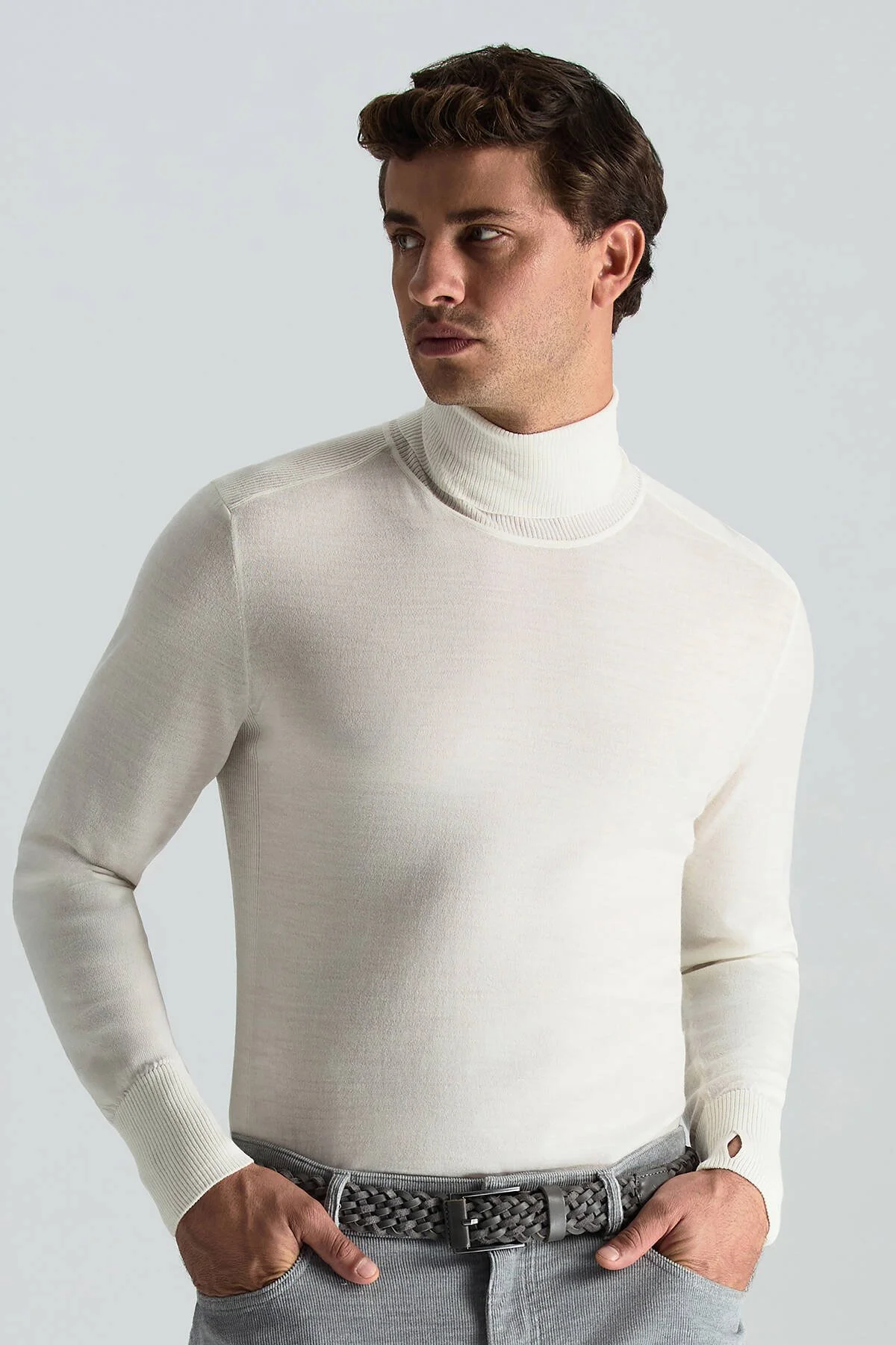 Hemington - Slim Fit Beyaz Activewear Merino Yün Triko (2)