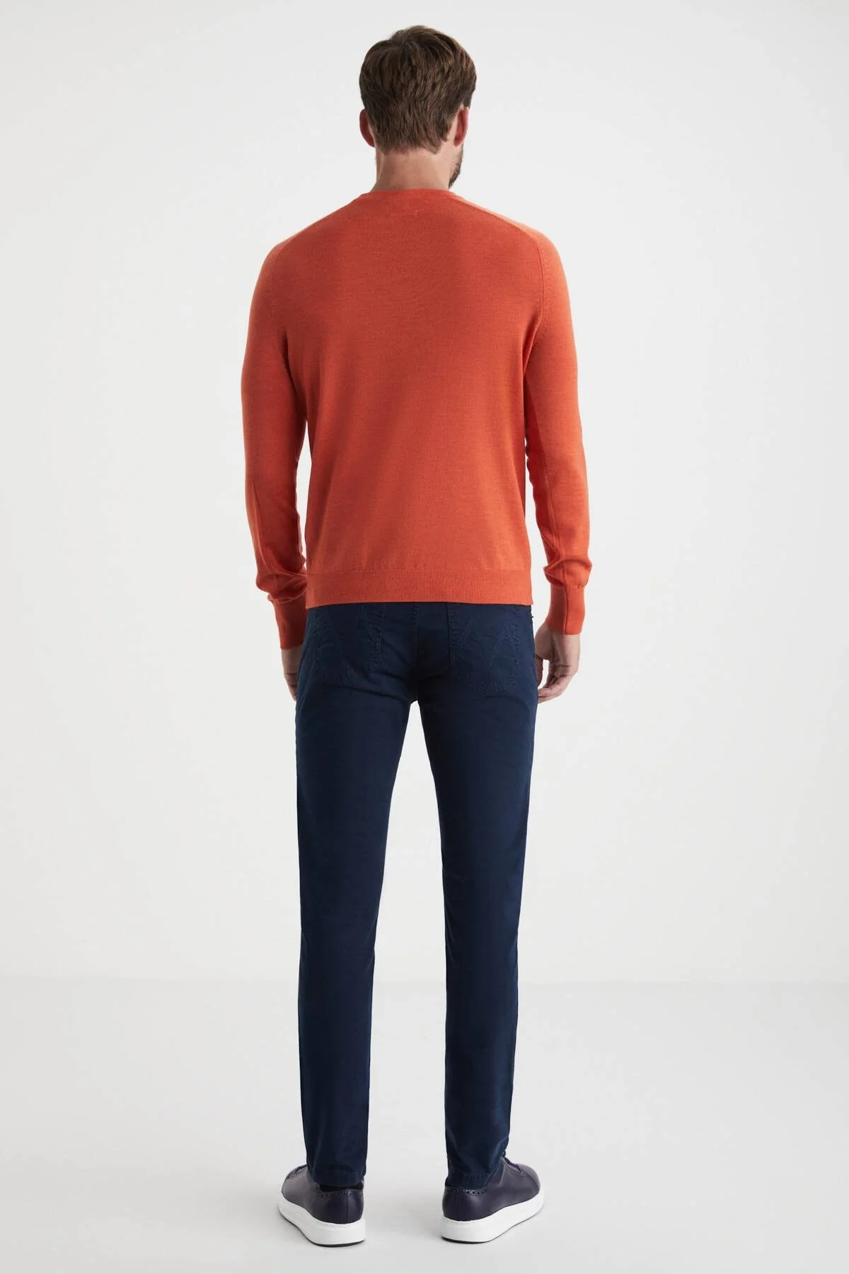 Hemington - Extrafine Merino Turuncu Bisiklet Yaka Triko (4)