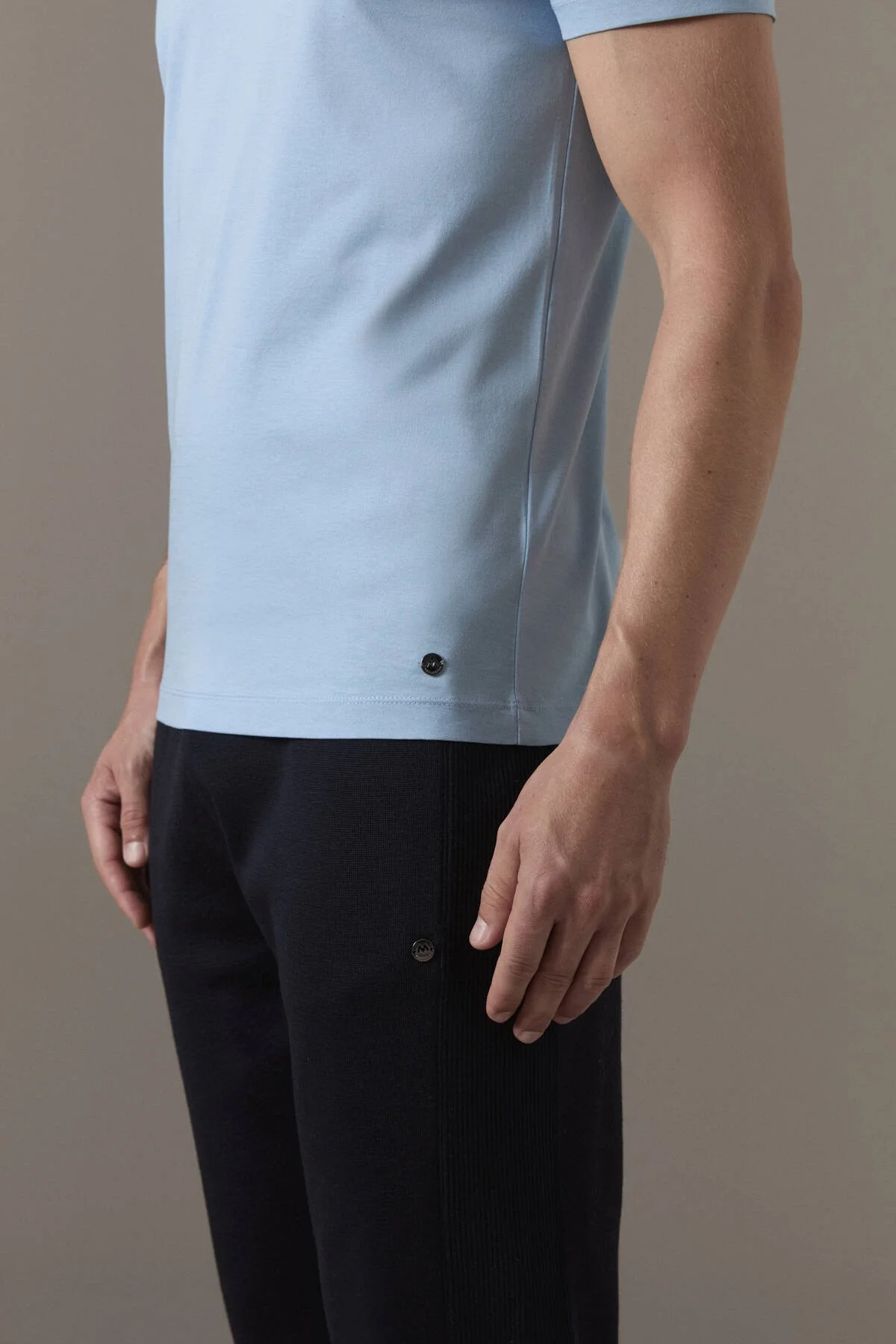 Hemington - Superfine Pamuk Bisiklet Yaka Açık Mavi Basic T-Shirt (4)