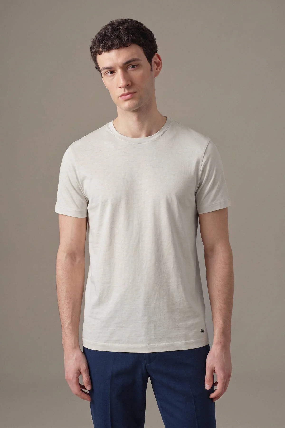 Hemington - Superfine Pamuk Bisiklet Yaka Beyaz Basic T-Shirt (1)