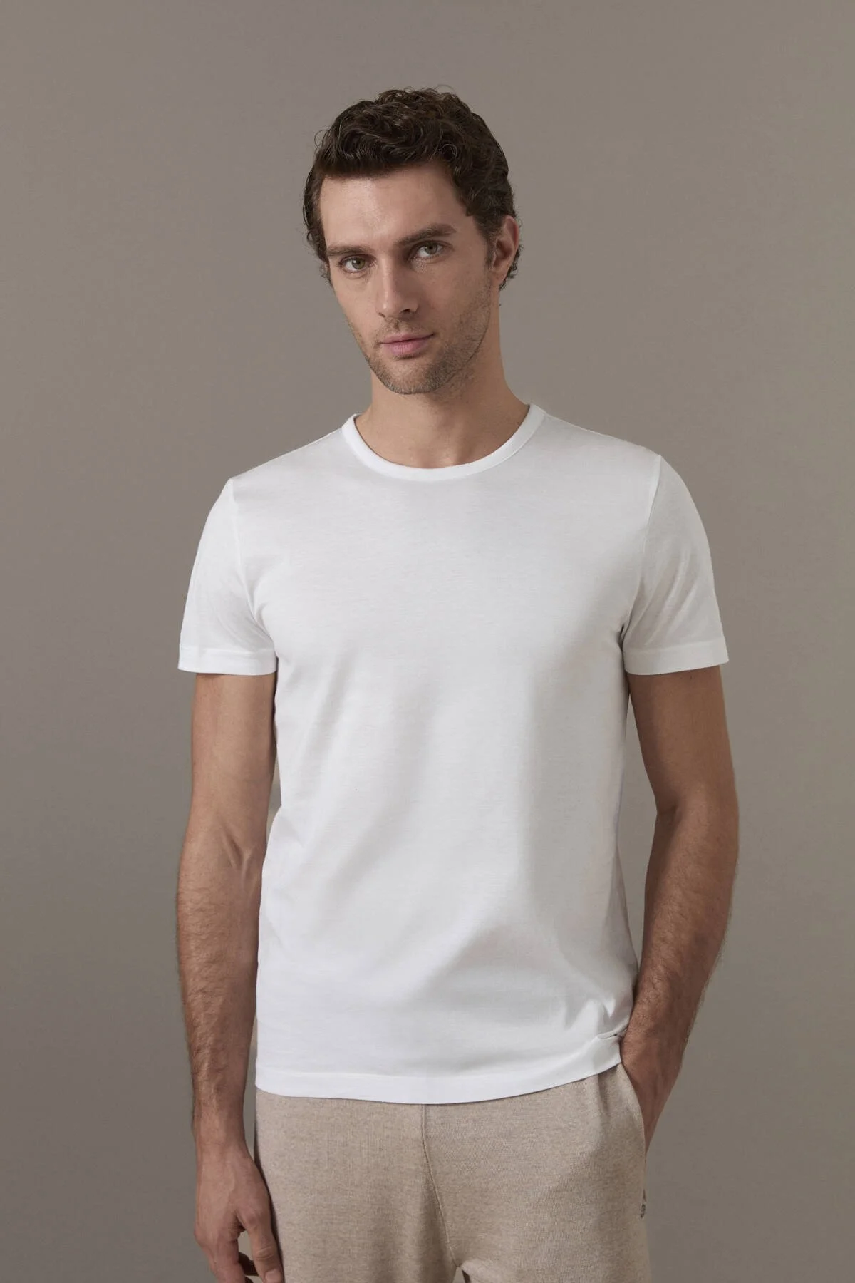 Hemington - Superfine Pamuk Bisiklet Yaka Beyaz Basic T-Shirt (1)