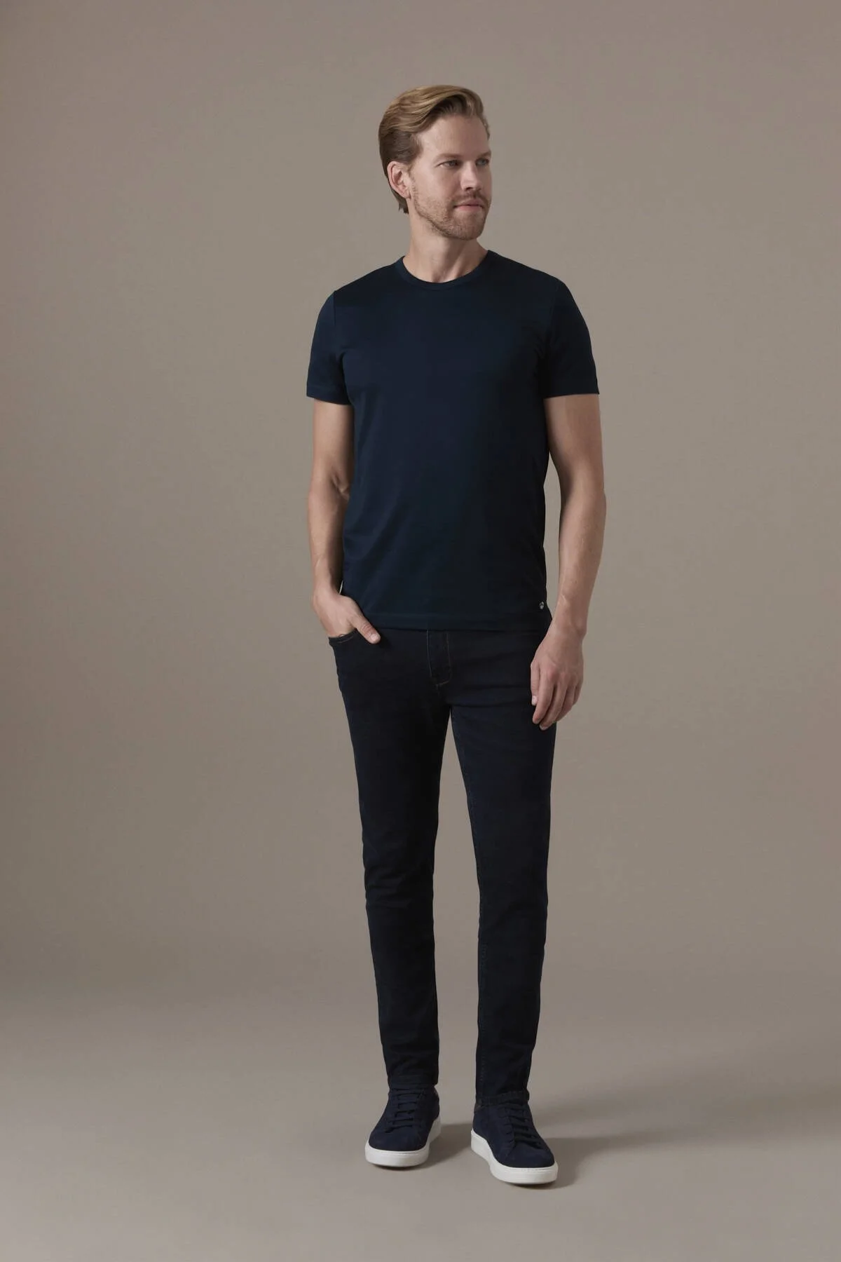 Hemington - Superfine Pamuk Bisiklet Yaka Lacivert Basic T-Shirt (2)