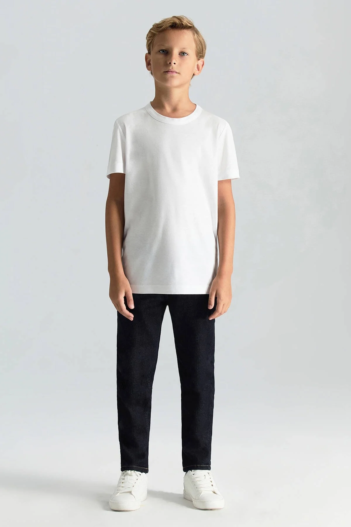 Hemington - Supima Pamuk Bisiklet Yaka Tencel Beyaz Çocuk T-Shirt (2)