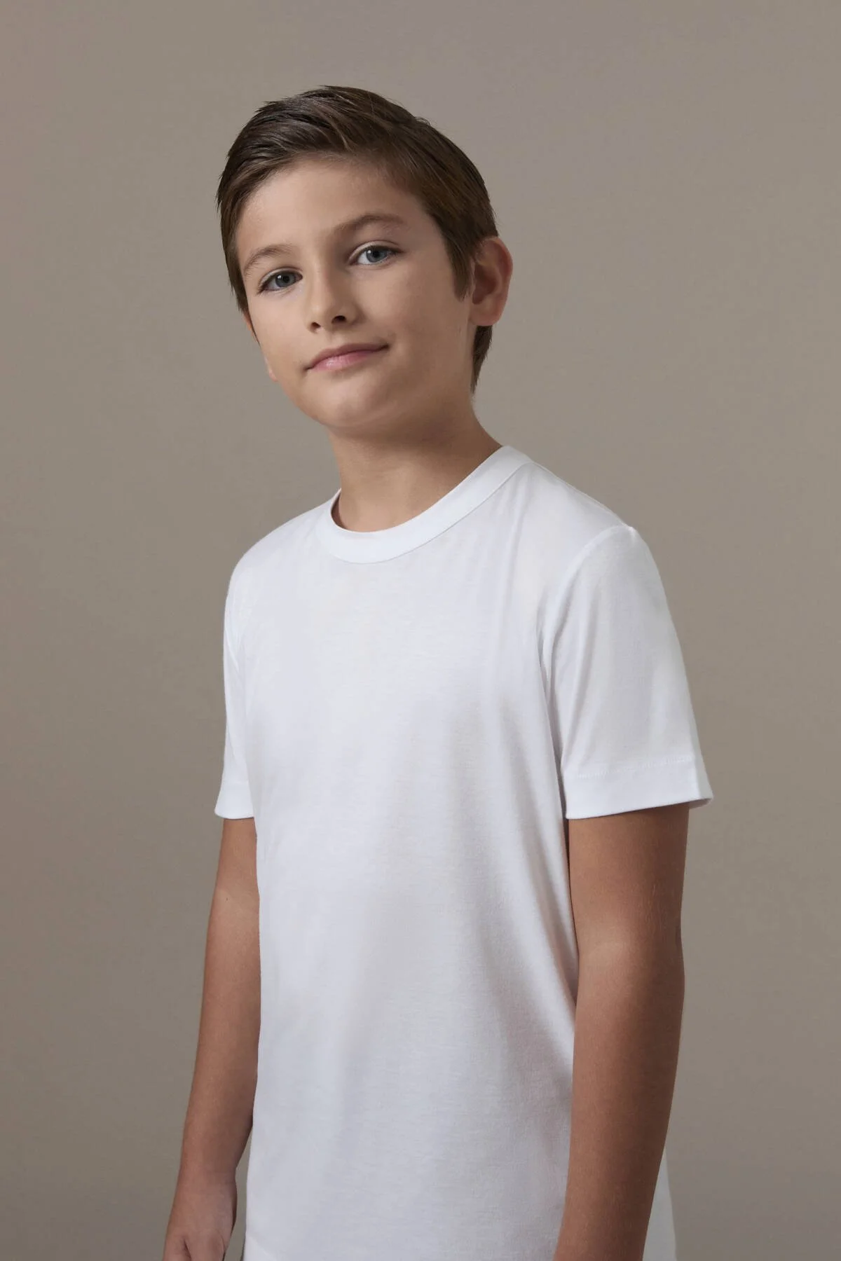 Hemington - Supima Pamuk Bisiklet Yaka Tencel Beyaz Çocuk T-Shirt (3)