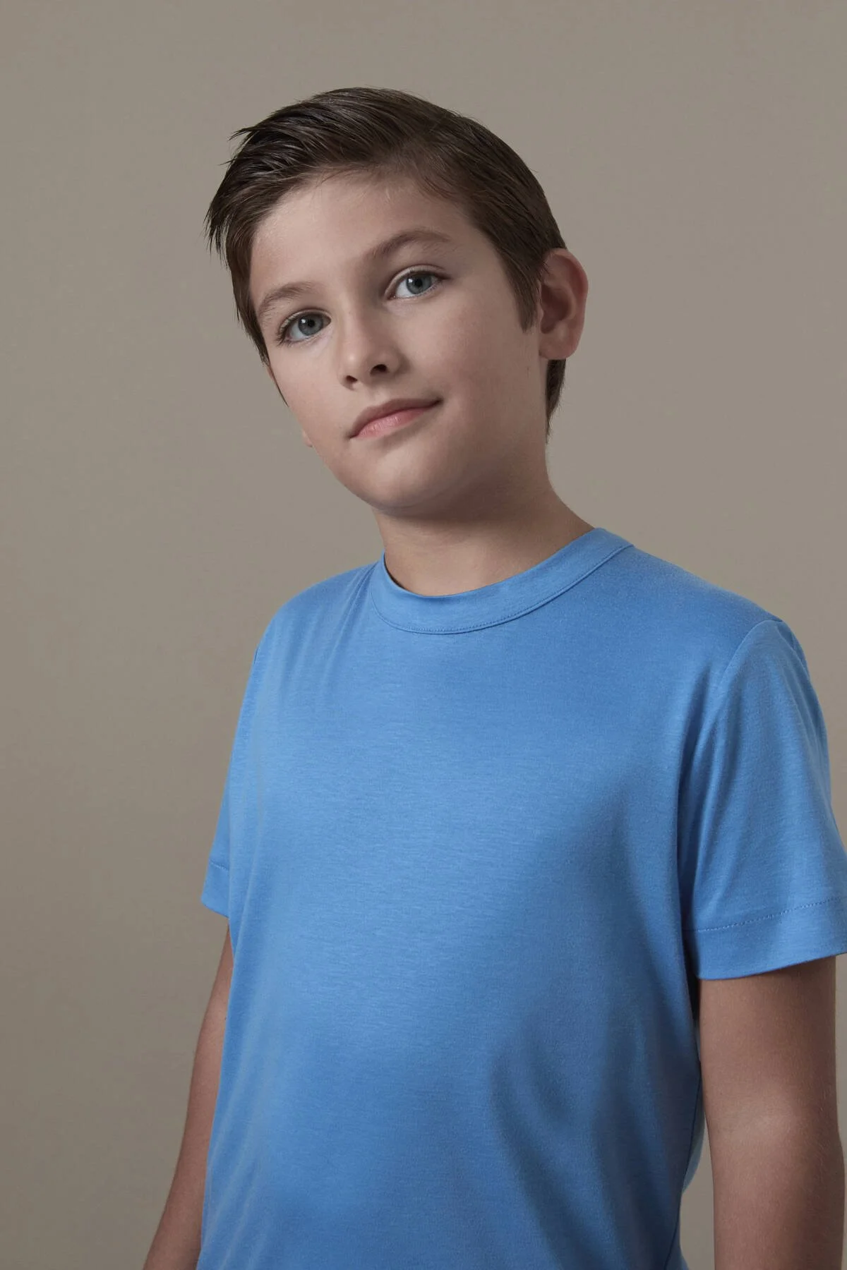 Hemington - Supima Pamuk Bisiklet Yaka Tencel Mavi Çocuk T-Shirt (3)