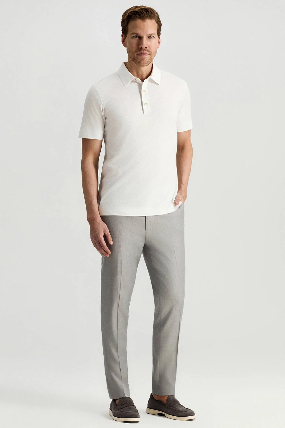 Hemington - Supima Pamuk Polo Yaka Tencel Beyaz T-Shirt (2)