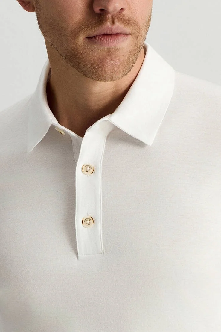 Hemington - Supima Pamuk Polo Yaka Tencel Beyaz T-Shirt (3)