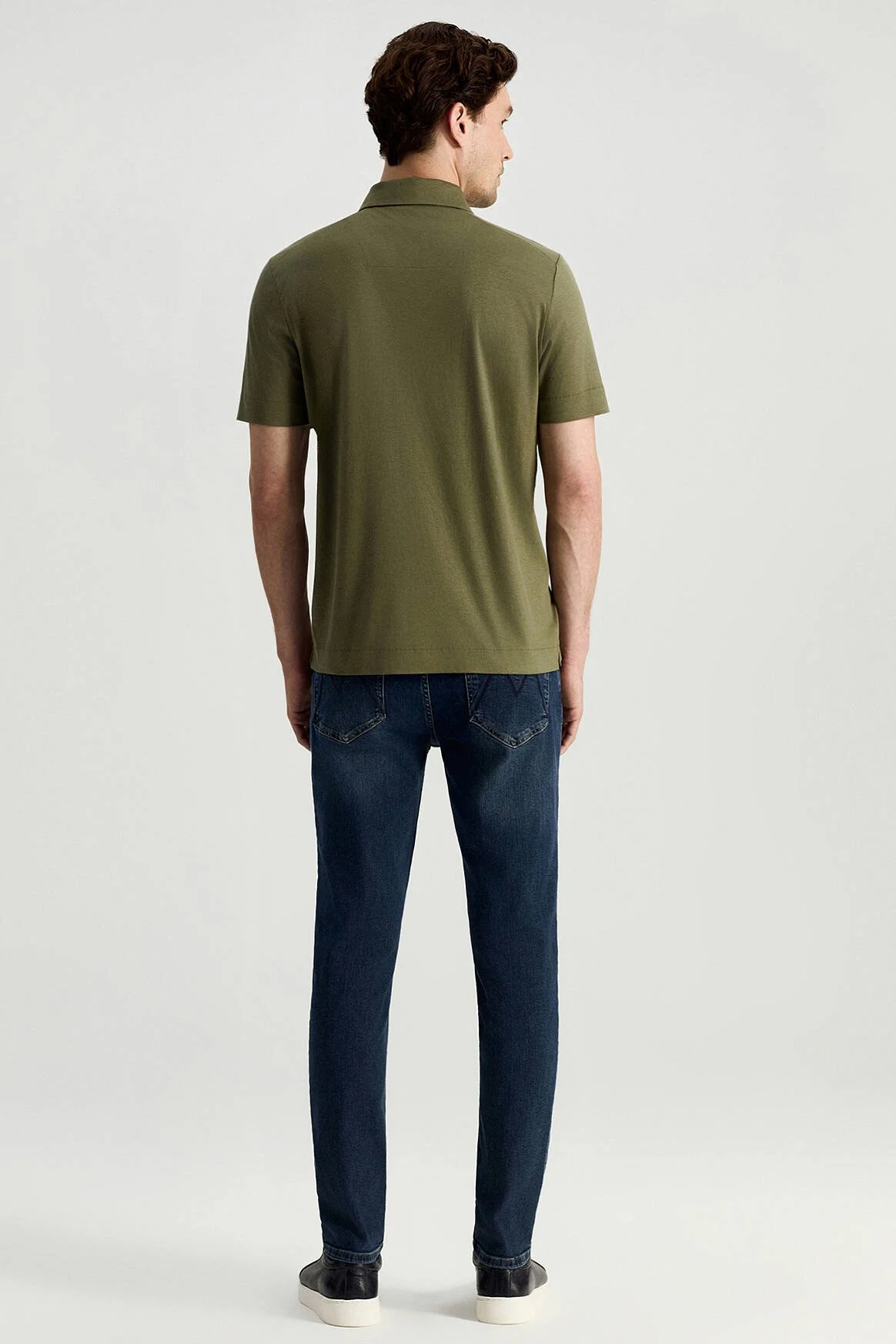 Hemington - Supima Pamuk Polo Yaka Tencel Haki T-Shirt (5)