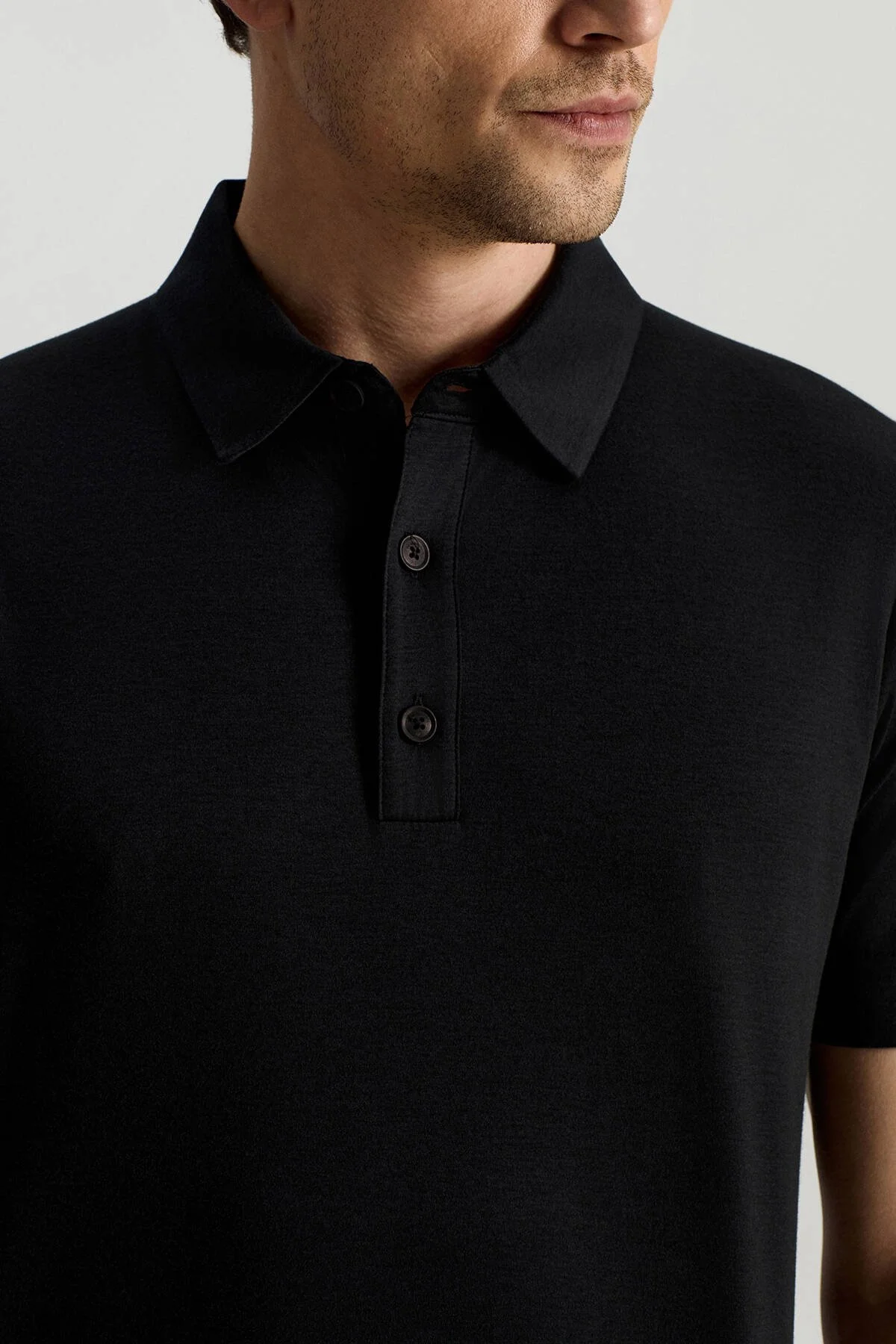 Hemington - Supima Pamuk Polo Yaka Tencel Siyah T-Shirt (3)
