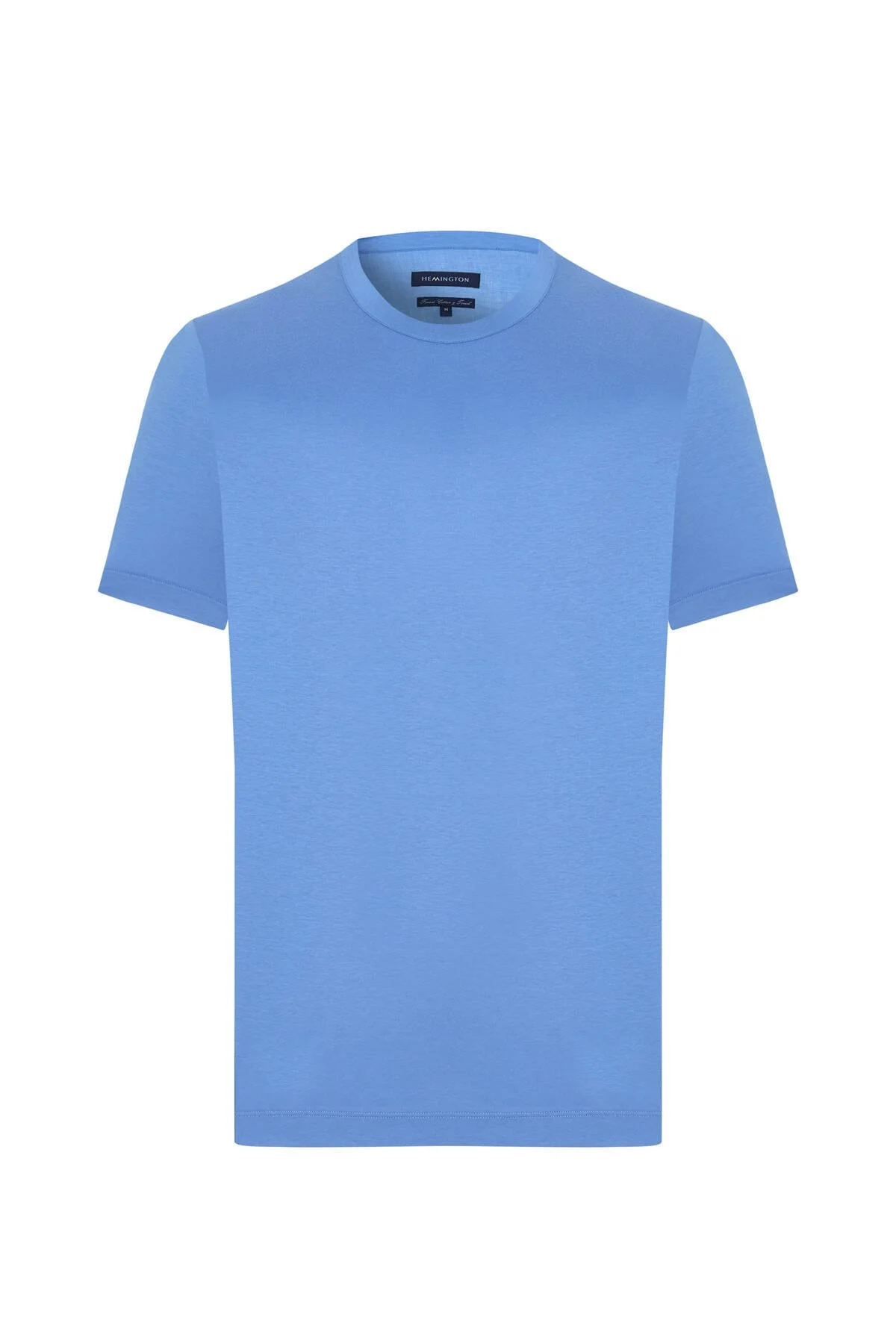 Hemington - Supima Pamuk Bisiklet Yaka Tencel Mavi T-Shirt (6)