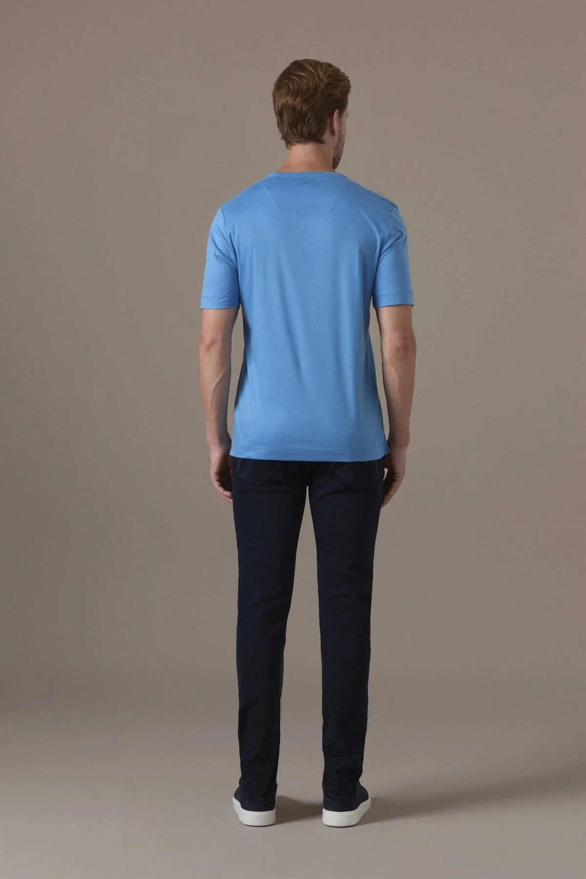 Hemington - Supima Pamuk Bisiklet Yaka Tencel Mavi T-Shirt (4)