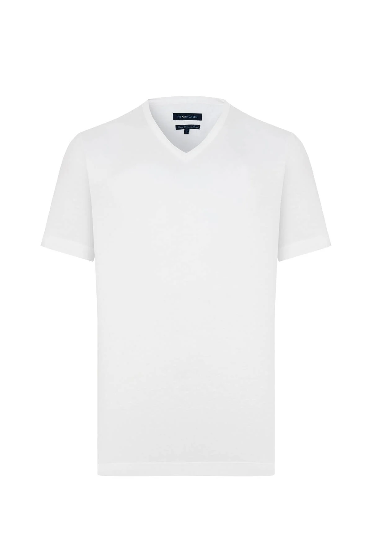 Hemington - Supima Pamuk V Yaka Tencel Beyaz T-Shirt (7)
