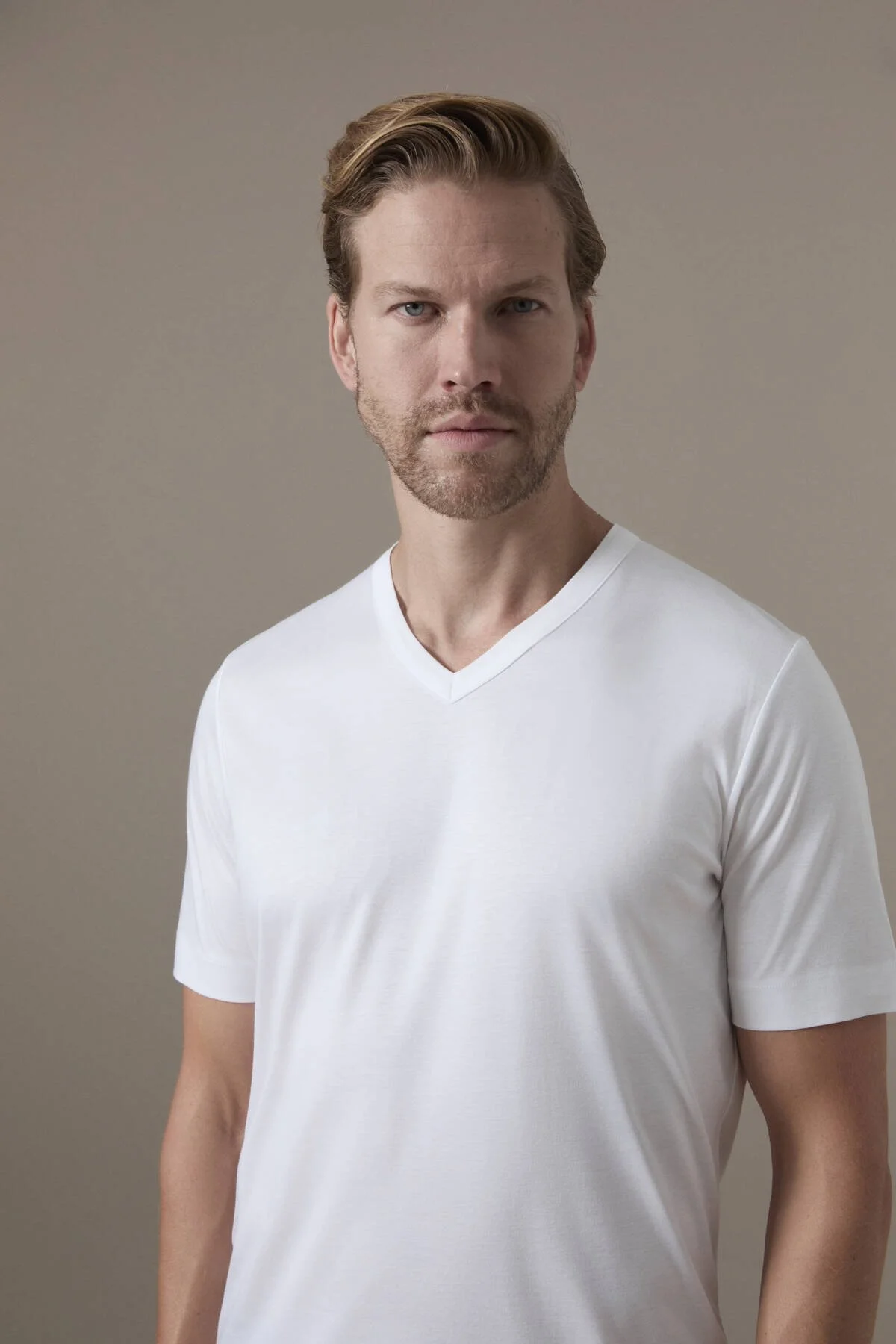 Hemington - Supima Pamuk V Yaka Tencel Beyaz T-Shirt (3)