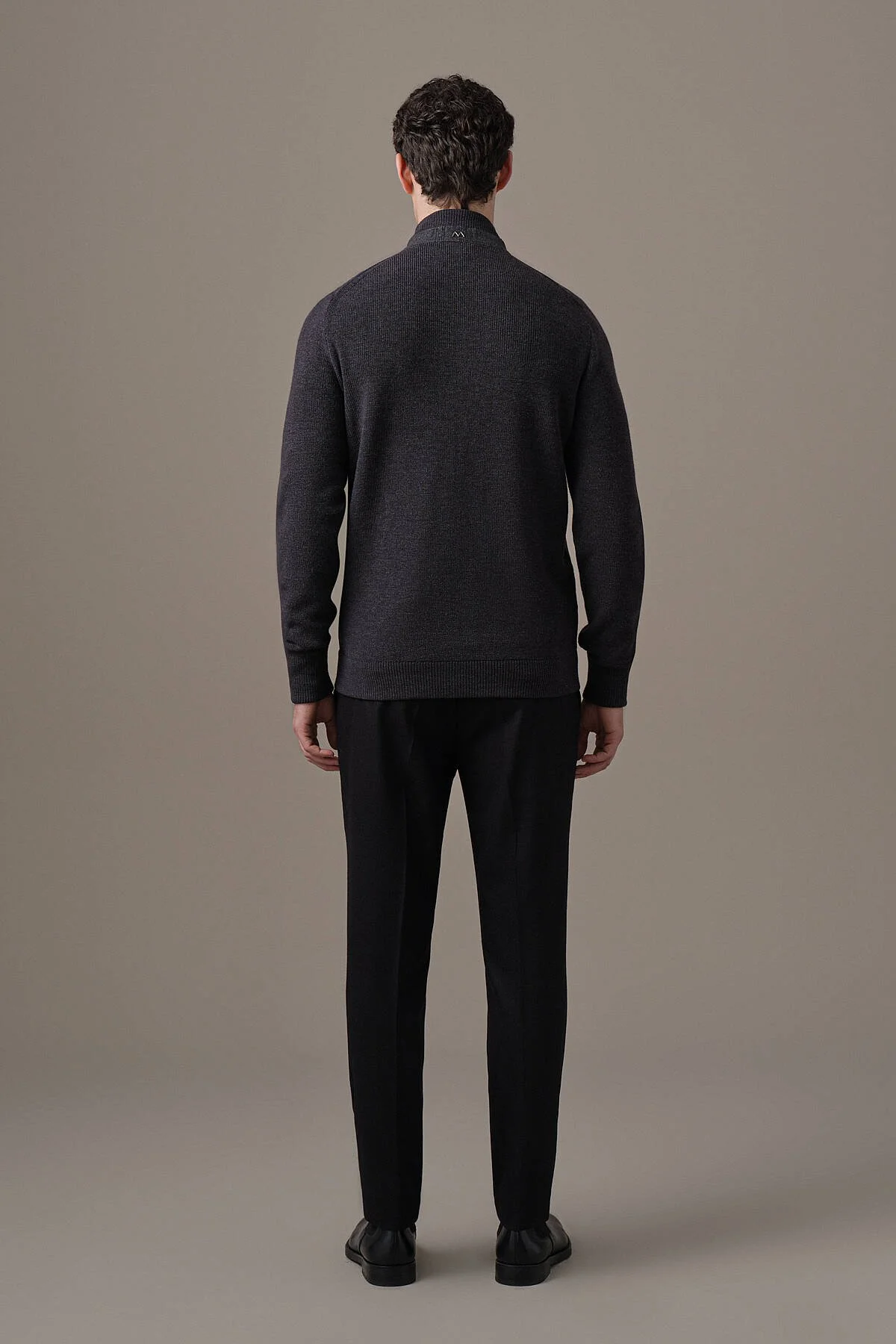 Hemington - Tartan Desen Kumaşlı Antrasit Tailored Triko Ceket (5)