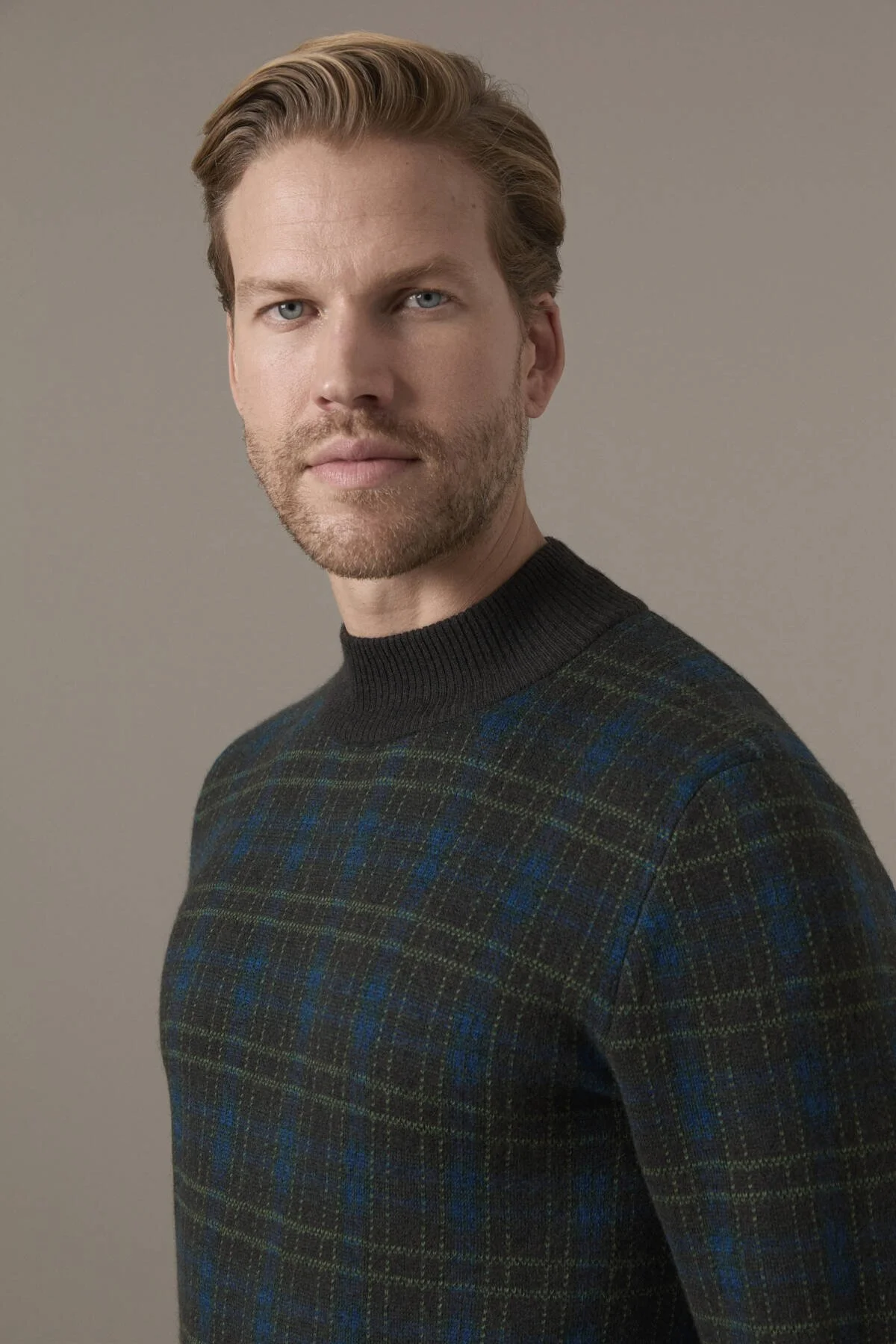 Hemington - Tartan Desen Lupetto Yaka Kahverengi Kazak (3)