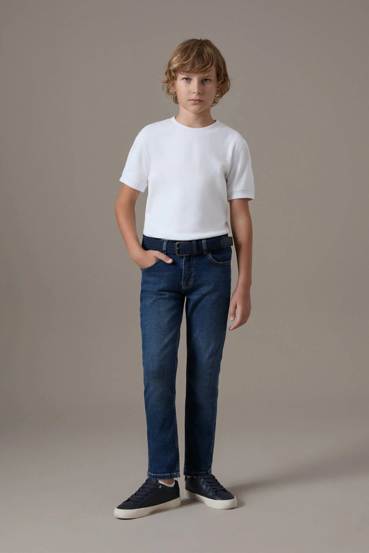 Hemington - Lacivert Taşlanmış Denim Çocuk Pantolon (2)